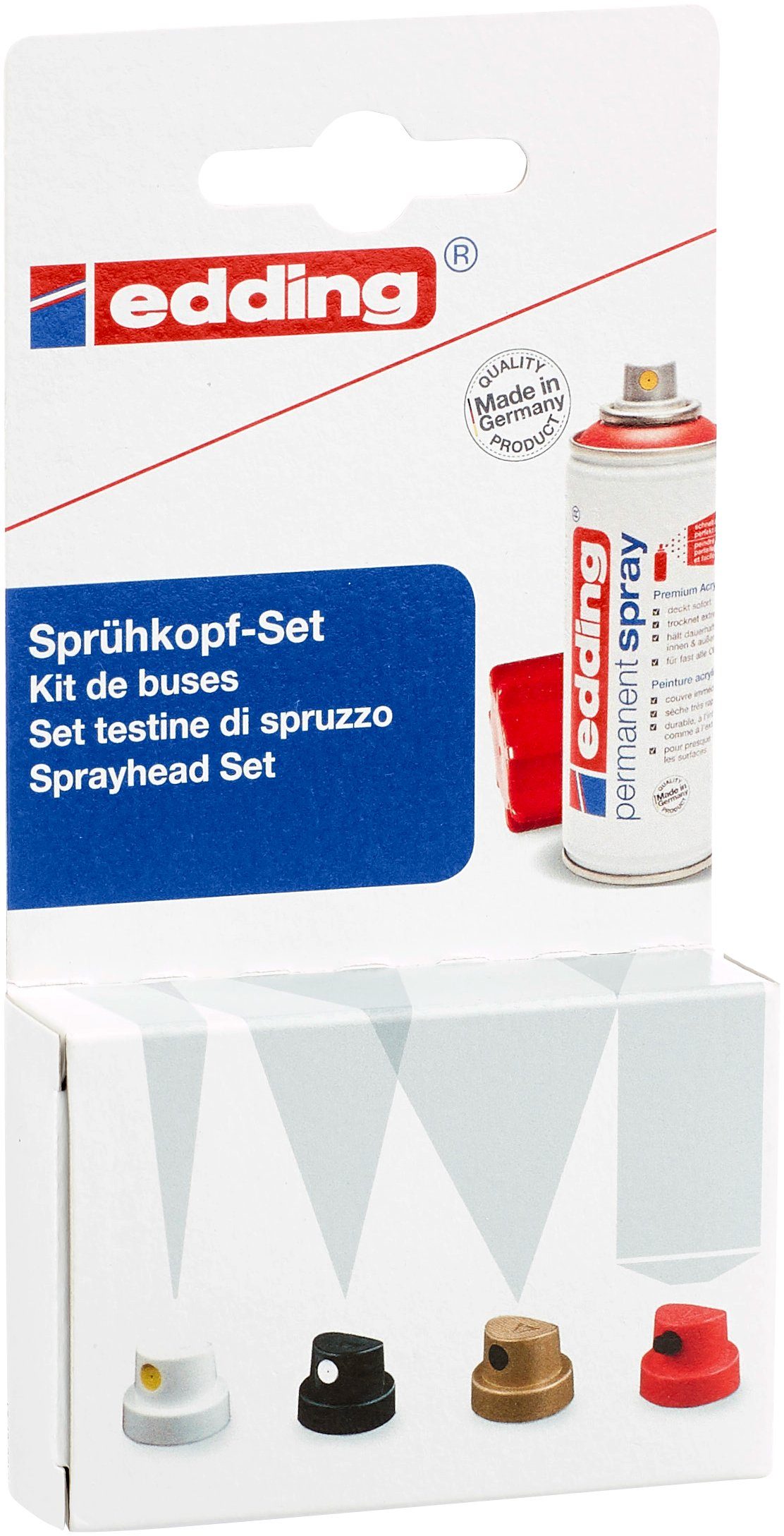 6 Sprühfarbe edding Stück Sprühlopf-Set,