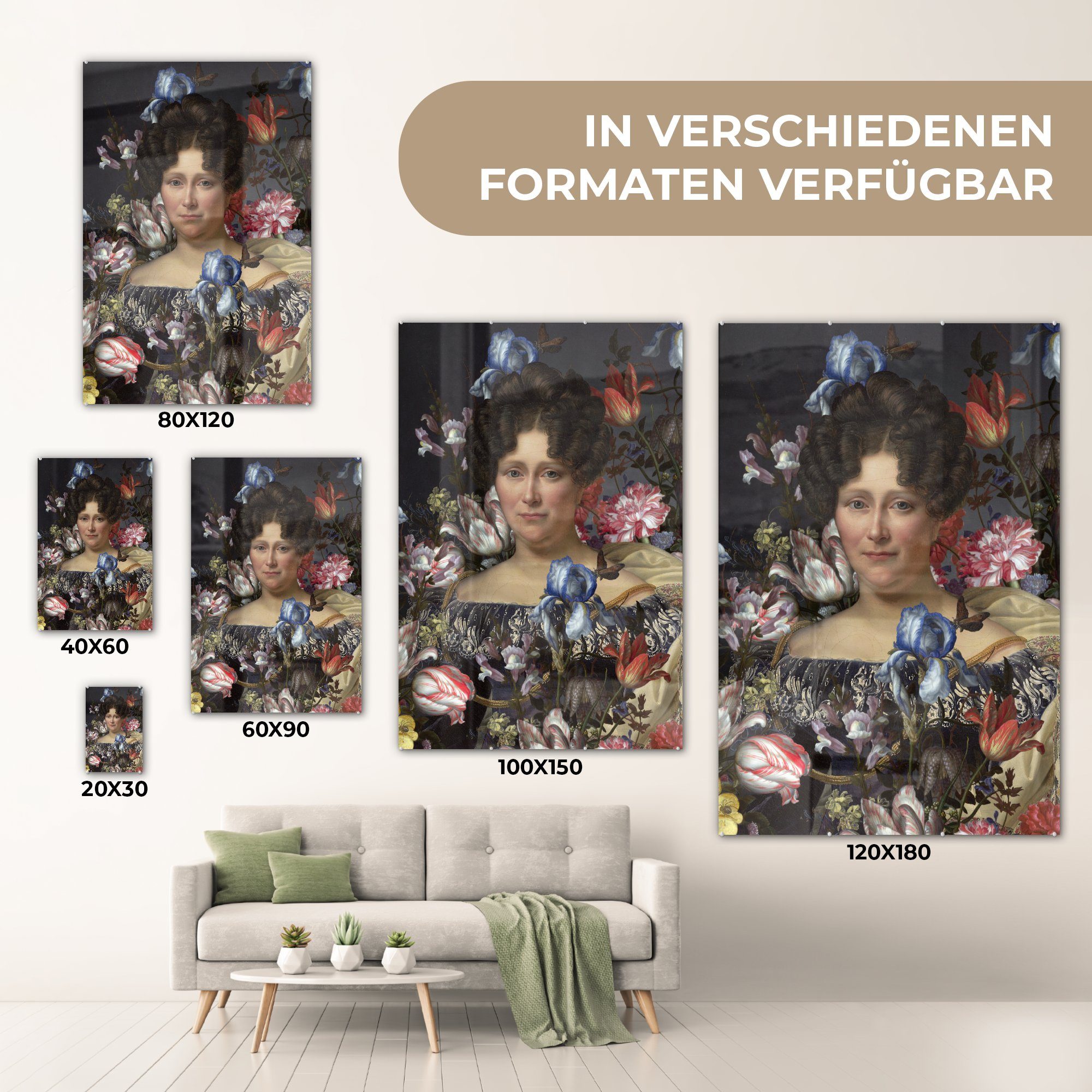 Henriette - Drahonet MuchoWow - Johanna Bilder - Glas Glasbilder Foto auf (1 Glas Blumen, bunt - auf Dubois St), Wanddekoration Acrylglasbild - Engelen Wandbild