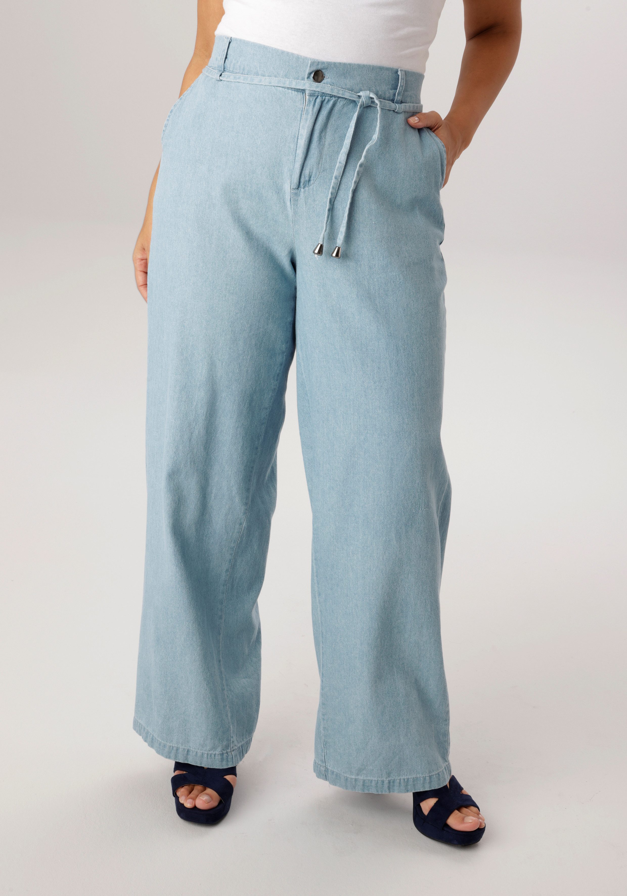 Aniston PLUS Weite Jeans mit elastischen Bund - NEUE KOLLEKTION günstig online kaufen