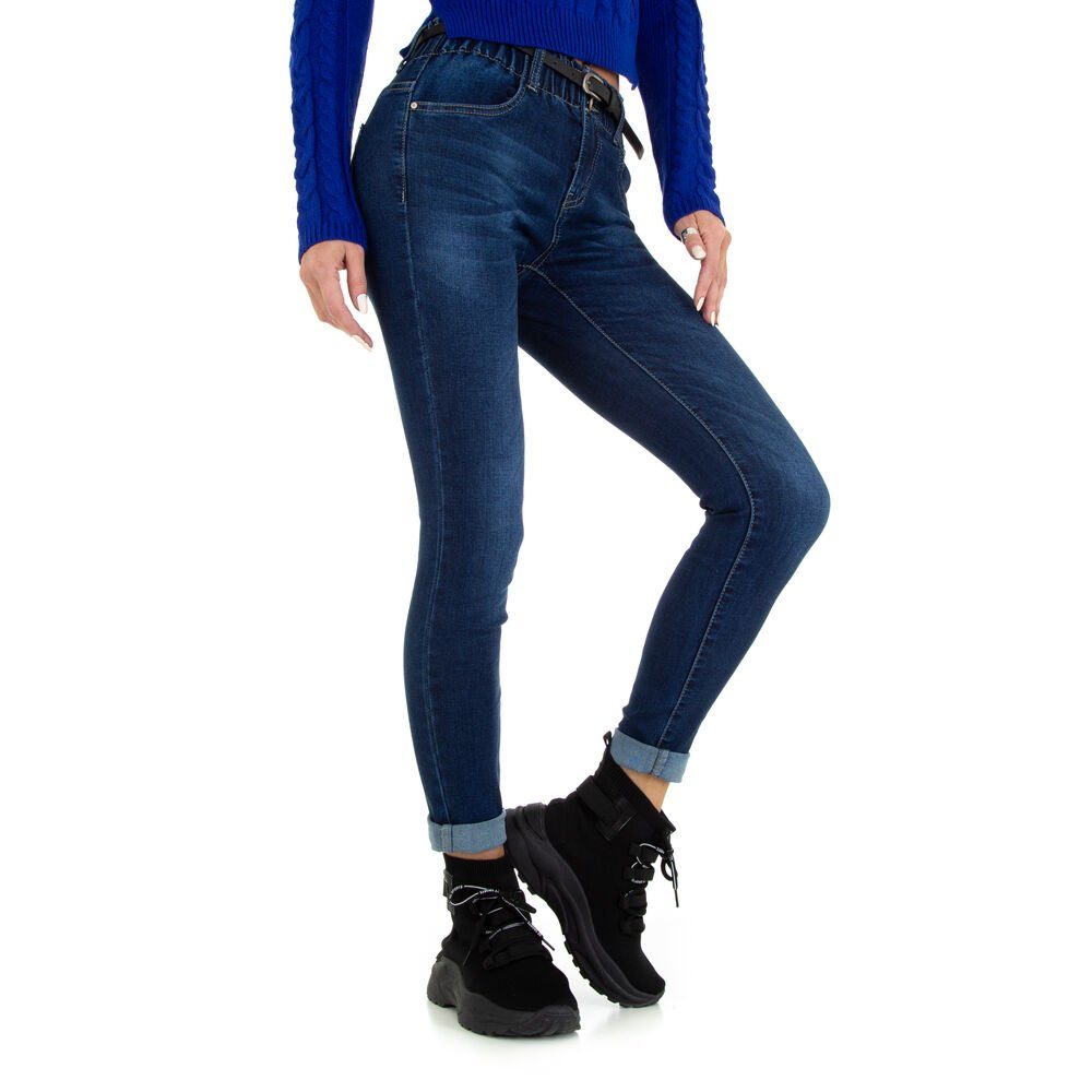 Skinny Ital-Design Skinny-fit-Jeans Blau in Damen Stretch Freizeit Jeans
