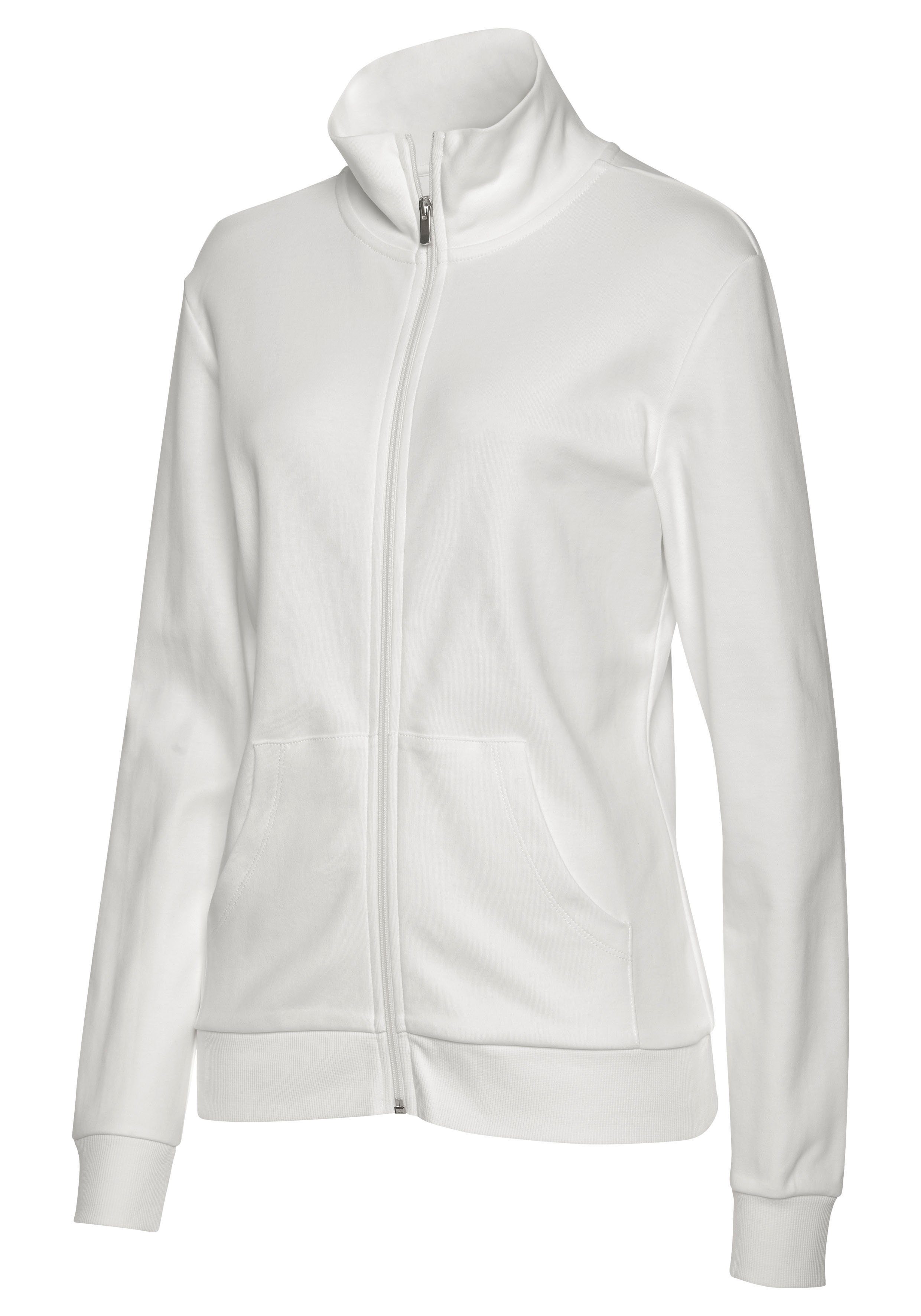 Bench. Loungewear Sweatjacke mit glänzender Logostickerei am Stehkragen, Loungewear