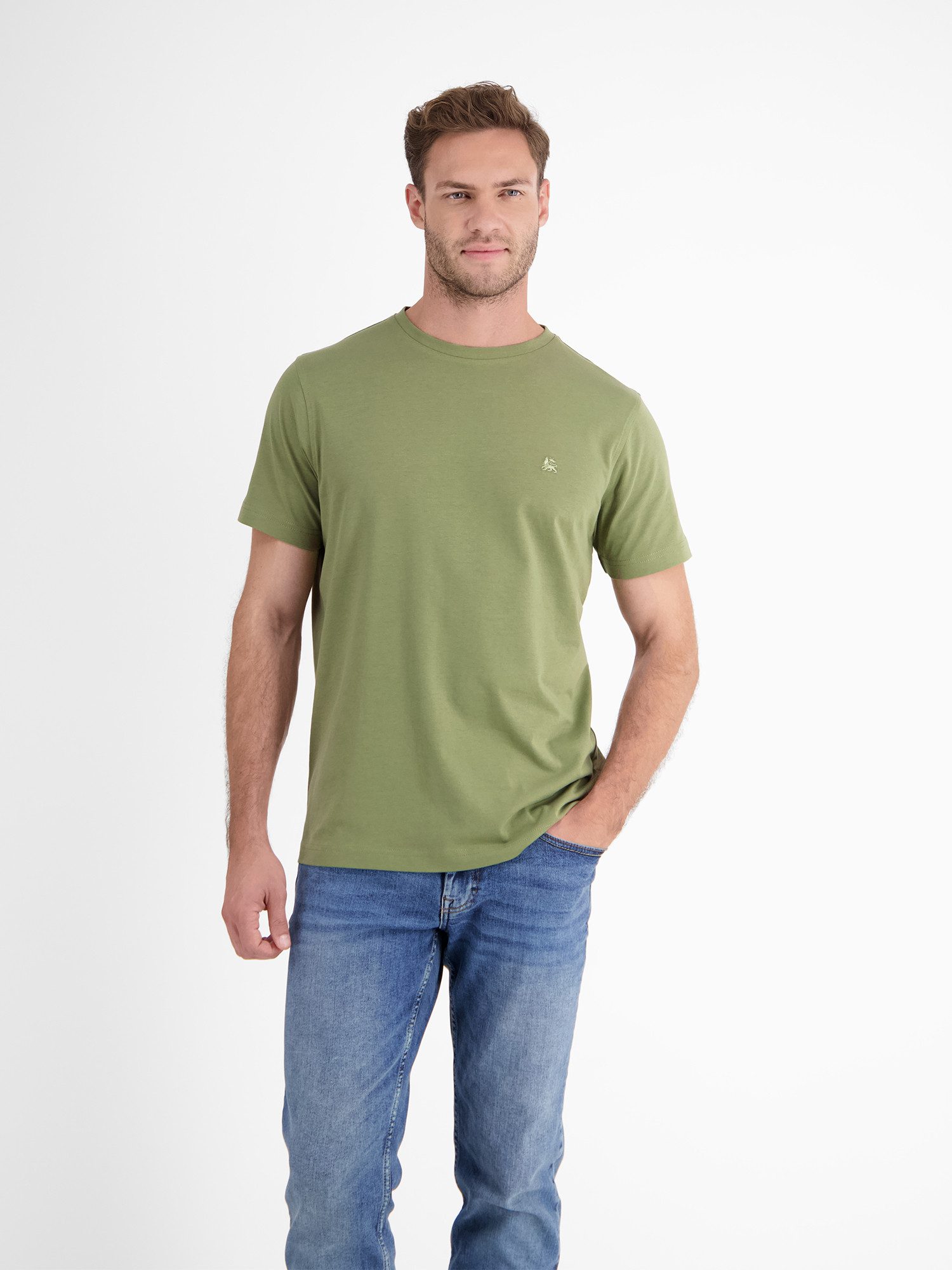 LERROS T-Shirt LERROS Basic T-Shirt mit Logostitch, unifarben günstig online kaufen