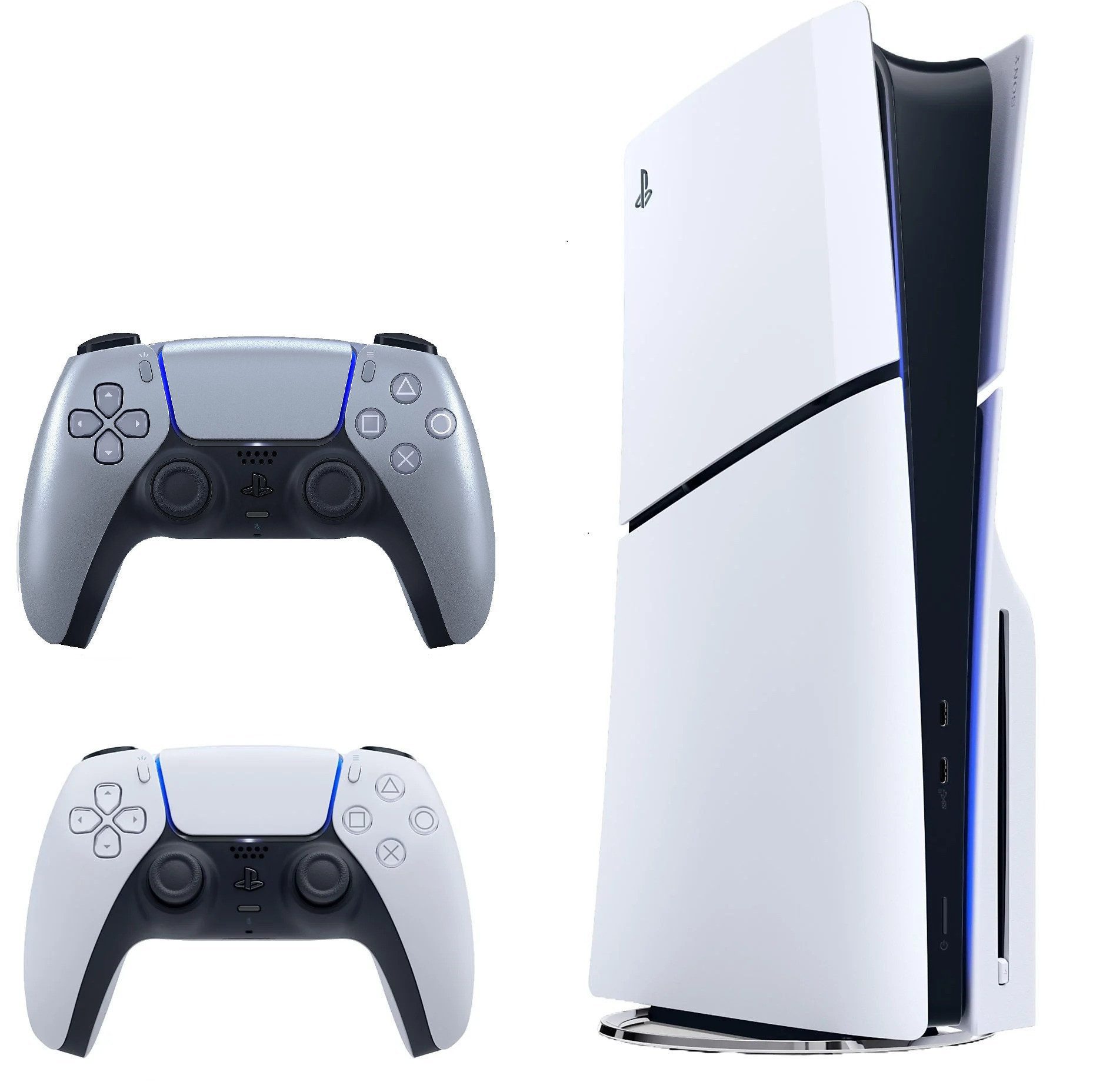 Playstation PlayStation 5 Slim Disk Edition + 2. DualSense Silber 1TB
