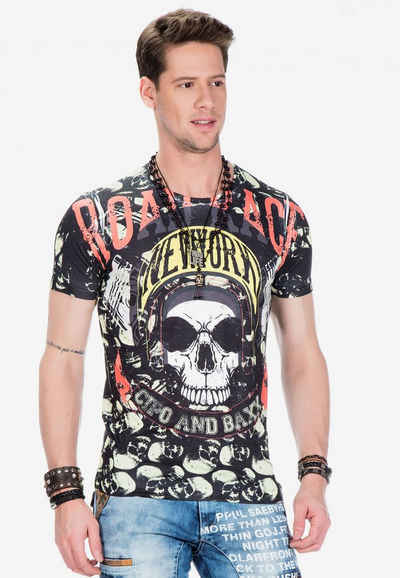 Cipo & Baxx T-Shirt mit lässigem All-Over-Print