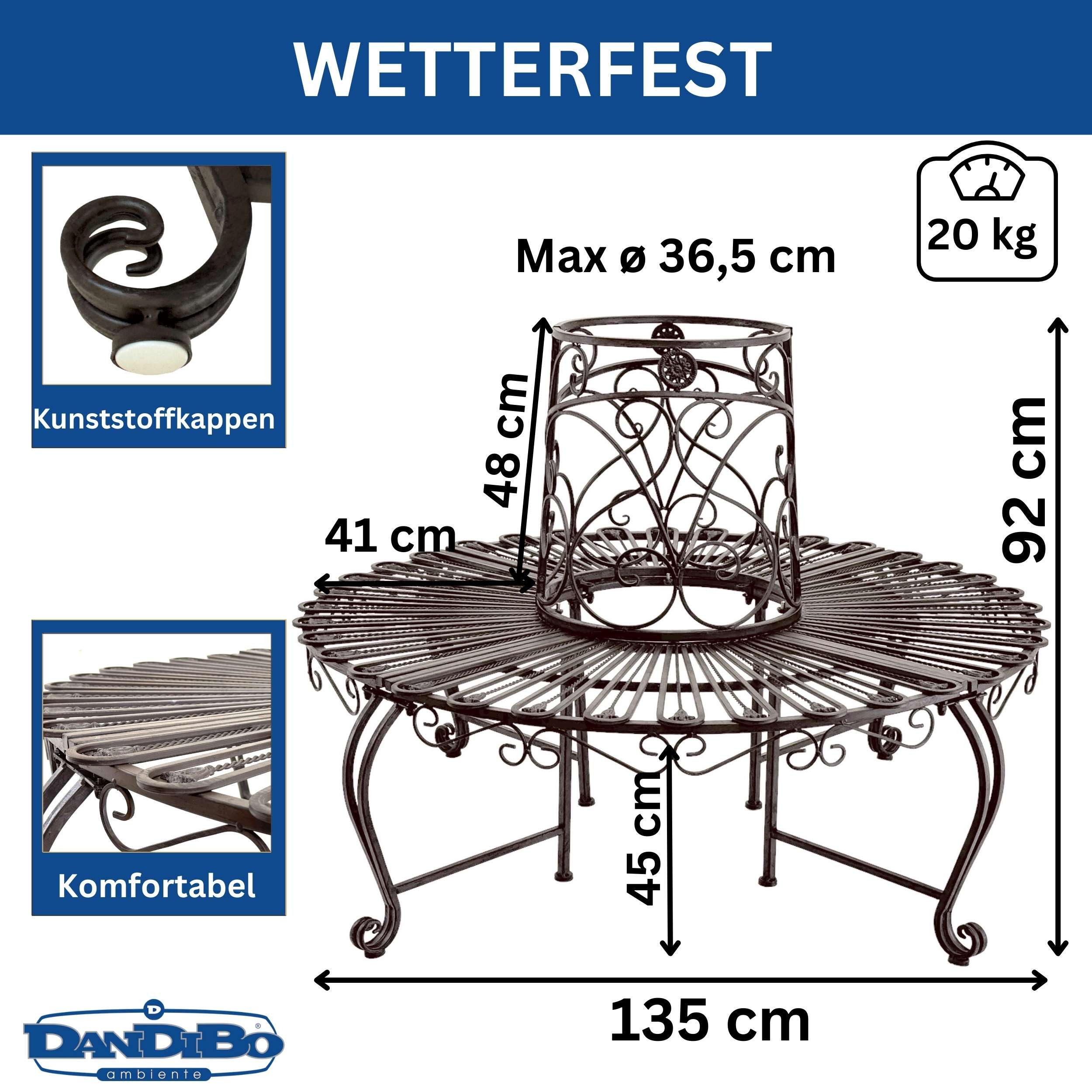 DanDiBo Baumbank Rund Metall Wetterfest Braun günstig online kaufen