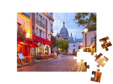 puzzleYOU Puzzle Place du Tertre mit Sacre-Coeur am Morgen, Paris, 48 Puzzleteile, puzzleYOU-Kollektionen Europa