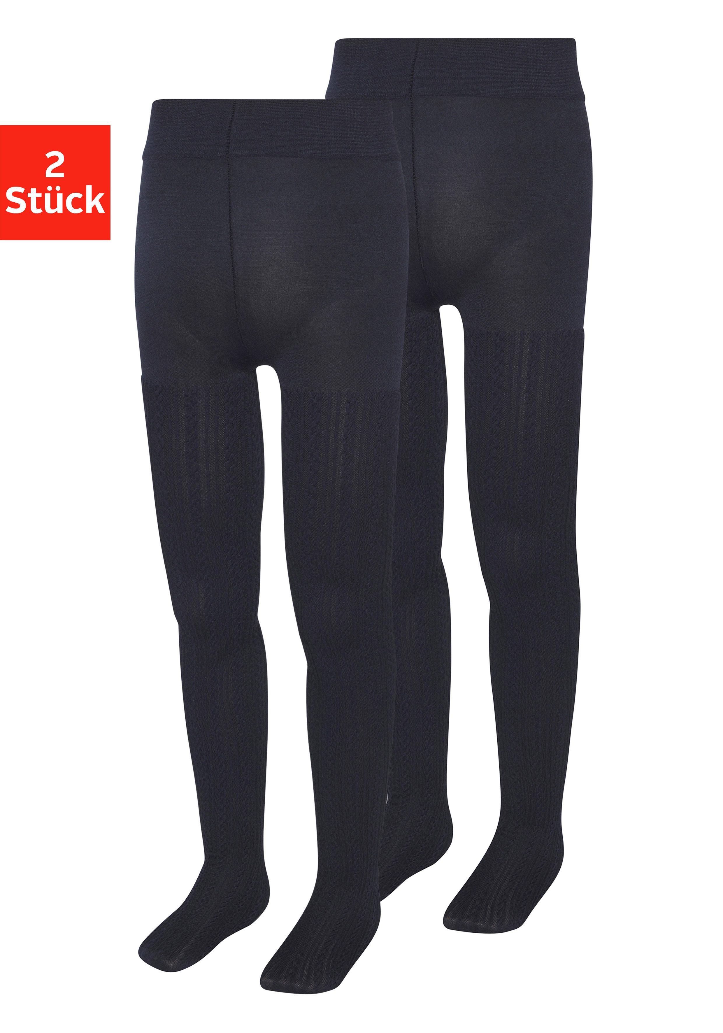 H.I.S Feinstrumpfhose (Packung 2 St) mit Zopfmuster