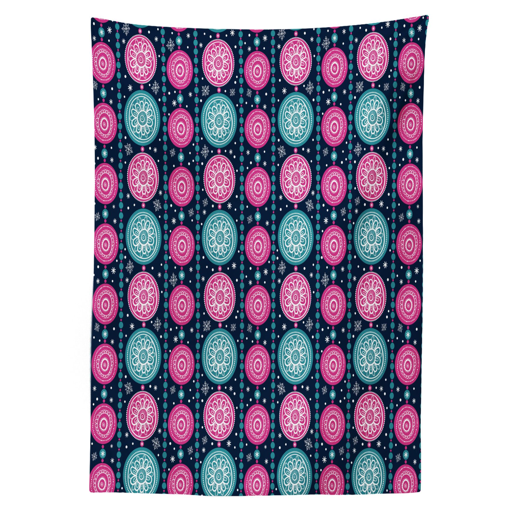 Abakuhaus Tischdecke Farbfest Waschbar Für den Außen Bereich geeignet Klare Farben, Weihnachten floral Kreise