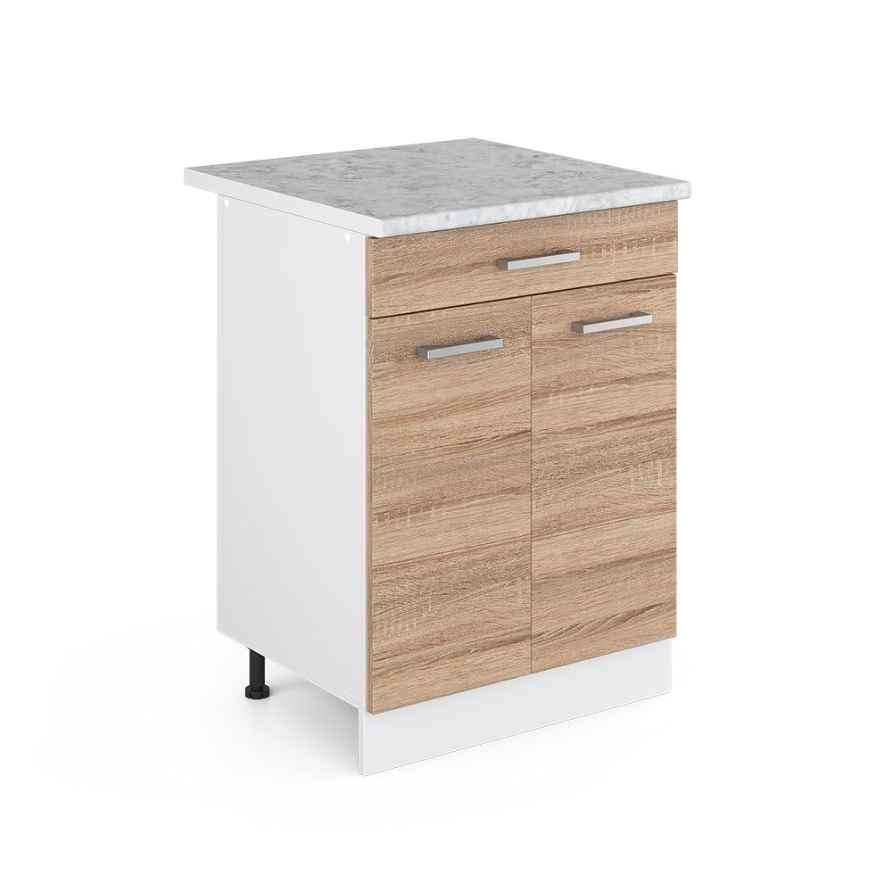 Vicco Unterschrank R-Line, Sonoma/Weiß, 60 cm günstig online kaufen