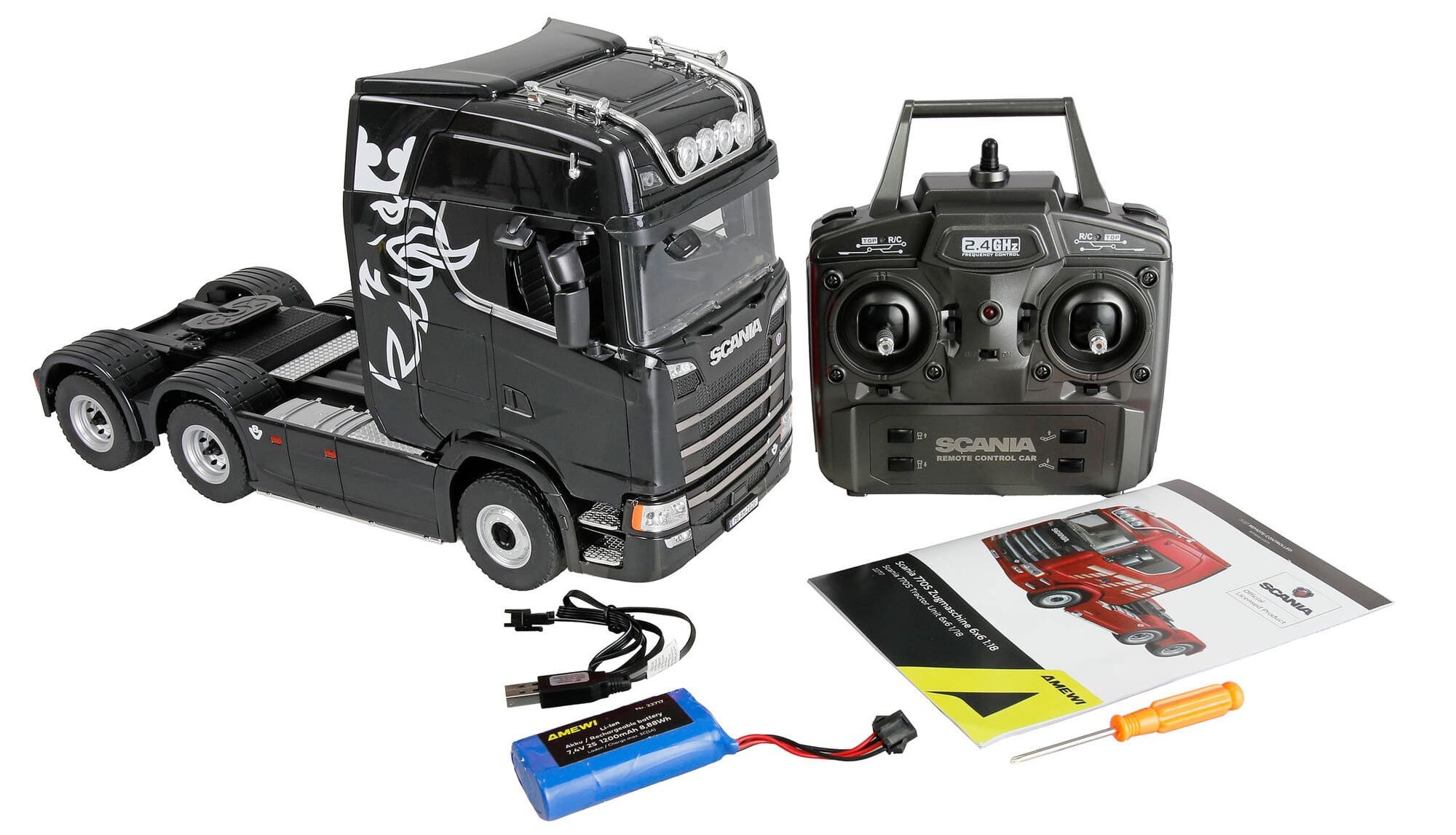 Amewi RC-Buggy Amewi Scania 770 S Zugmaschine 6x4 1:18 RTR silber