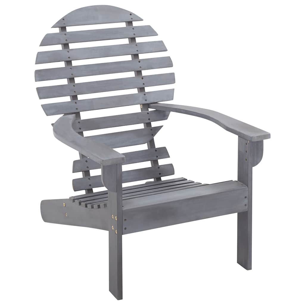 vidaXL Gartenstuhl Adirondack-Stuhl Massivholz Grau (1 St)