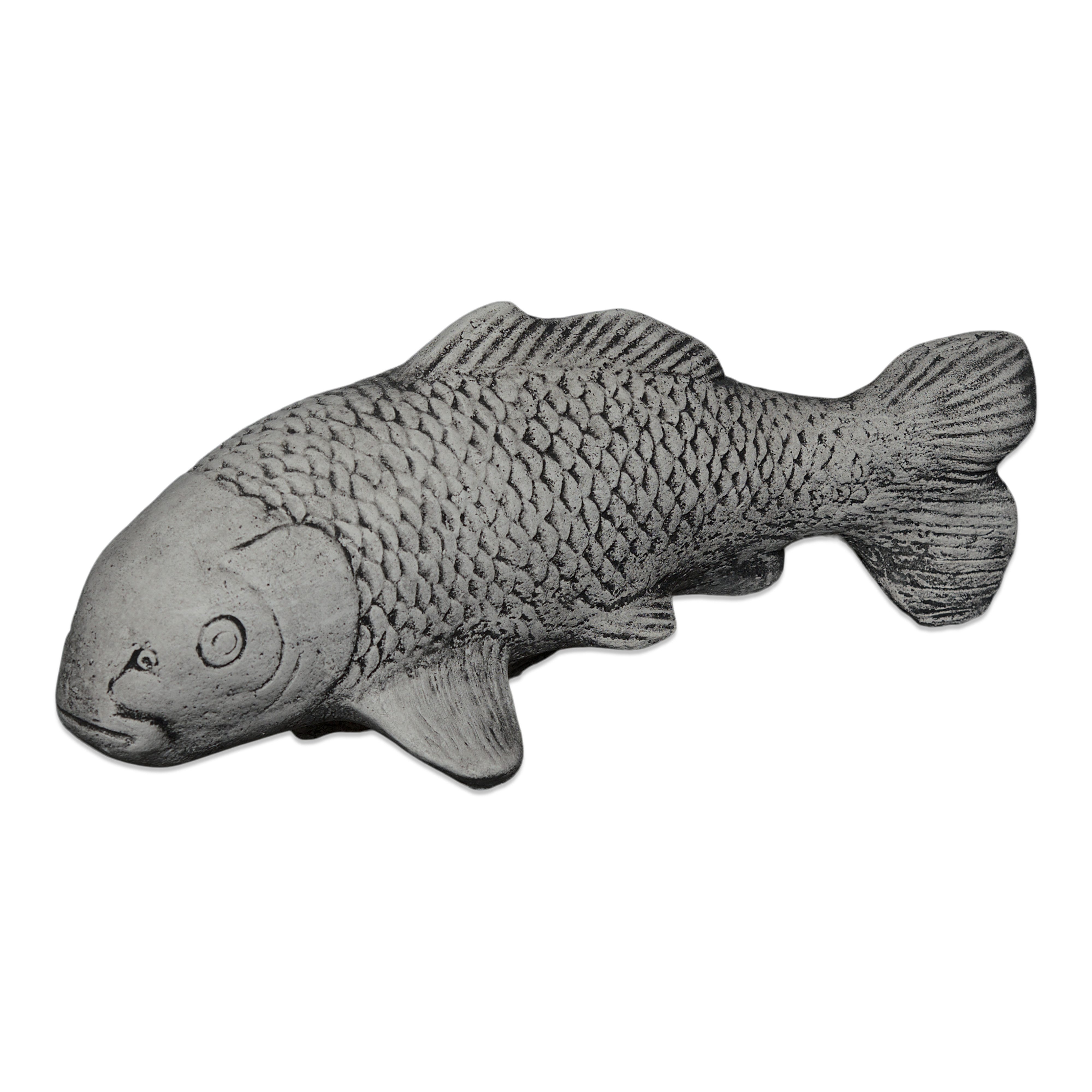 gartendekoparadies.de Gartenfigur Koi-Fisch mit schwarzer Prägung, H. 12 cm, 4 kg, Frostsicher