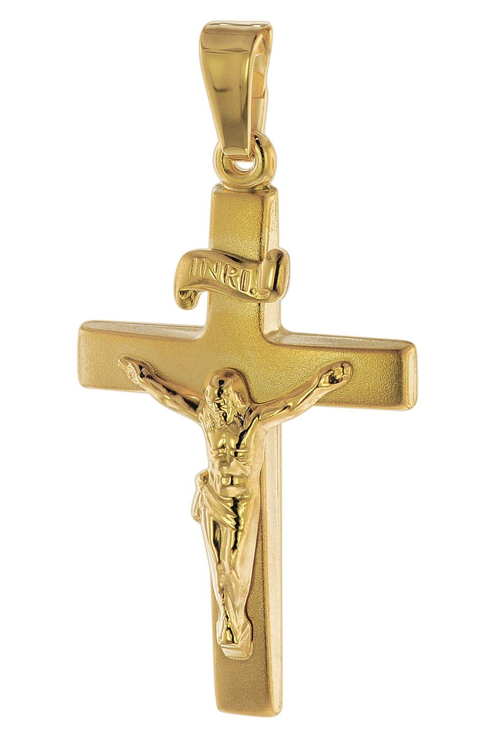trendor Kreuzanhänger Kruzifix 24 mm Gold 750 / 18 Karat