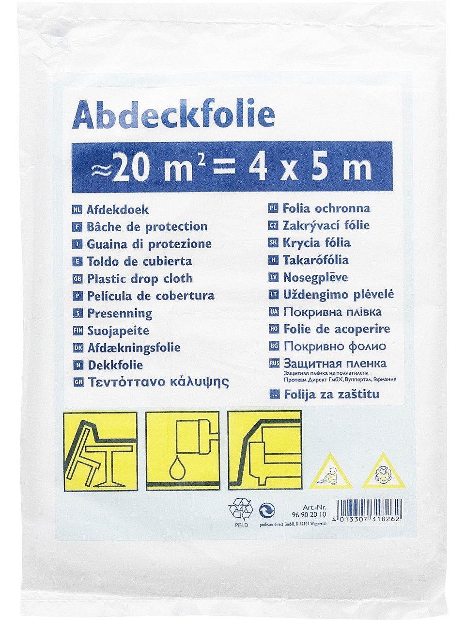 Color Expert Abdeckfolie Color Expert Abdeckplane HDPE Standard 4 x 5 m 20