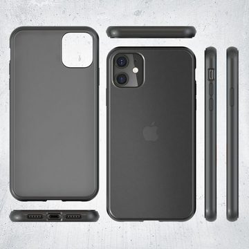 Nalia Smartphone-Hülle Apple iPhone 11, Matt Stoßfeste Hülle / Durchscheinende Harte Rückseite / Silikon Rand