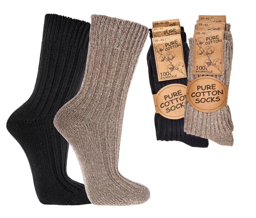 Wowerat Komfortsocken 3 Paar Dicke 100%-Baumwolle Socken, Pure Cotton Socks (3 Paar) – Bild 3 von 3