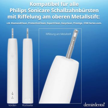 demirdental Aufsteckbürsten passend für Philips Sonicare Ersatzbürsten, Hart, Weiß, HX7033/HX7038