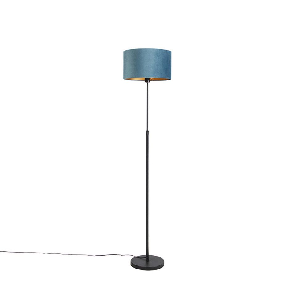 Qazqa Stehlampe Parte fl, ohne Leuchtmittel, E27, Blau, Landhaus / Rustikal, Stahl, 1-flammig
