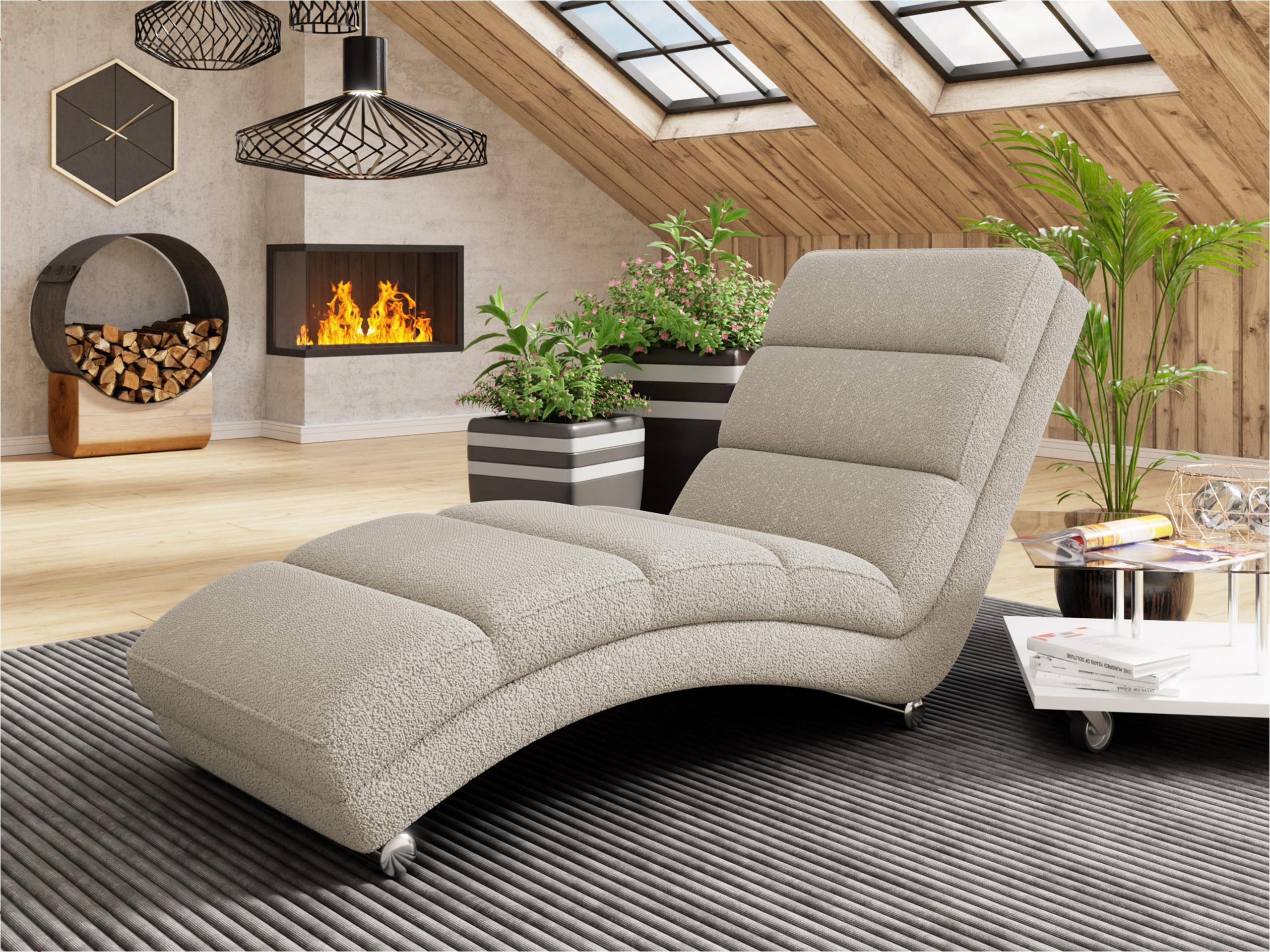MIRJAN24 Sessel Holiday Premium, mit verchromte Füße, 180x62x84 cm