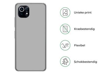 MuchoWow Handyhülle Grau - Unifarbener Druck, Phone Case, Handyhülle Xiaomi Mi 11, Silikon, Schutzhülle