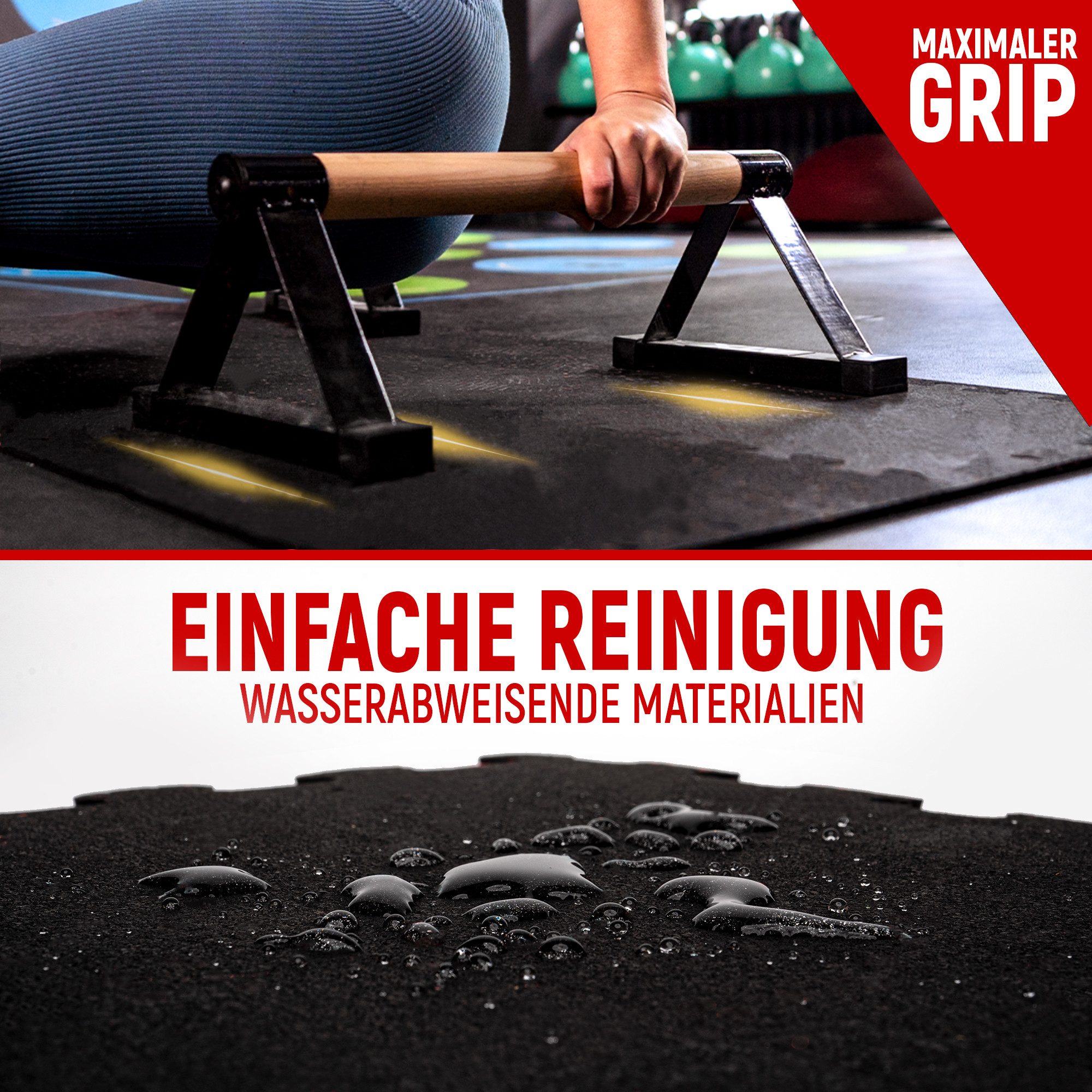 NEOLYMP Bodenmatte Robuste Bodenschutzmatte - Fitness - Schutzmatte Boden - Fitnessmatte (8 Puzzlestücke inkl. Randteile, 8 Schutzmatten Boden inklusive Randstü – Bild 4 von 5