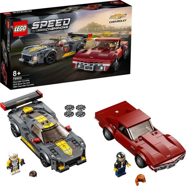 LEGO® Konstruktionsspielsteine »Chevrolet Corvette C8.R & 1968 Chevrolet Corvette (76903), LEGO® Speed Champions«, (512 St), Made in Europe