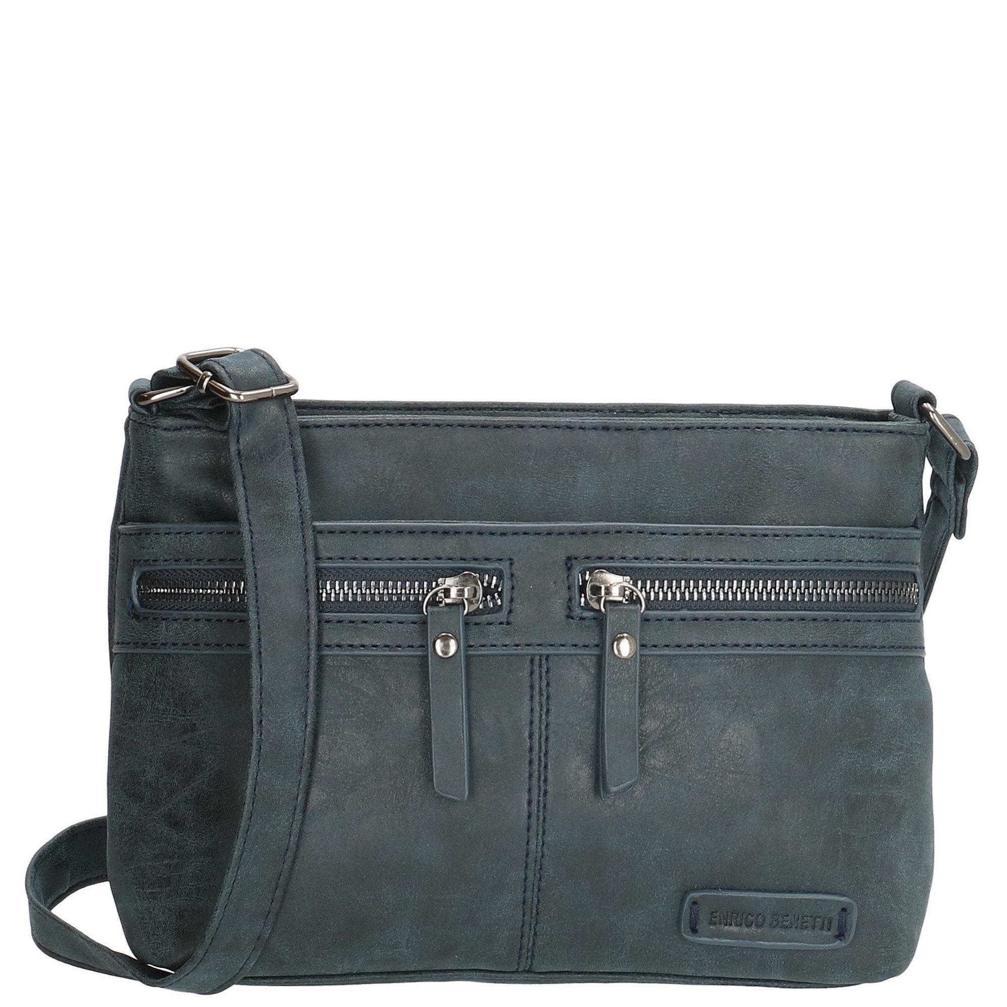 Enrico Benetti Handtasche Damen Umhängetasche mit vielen Fächern blau