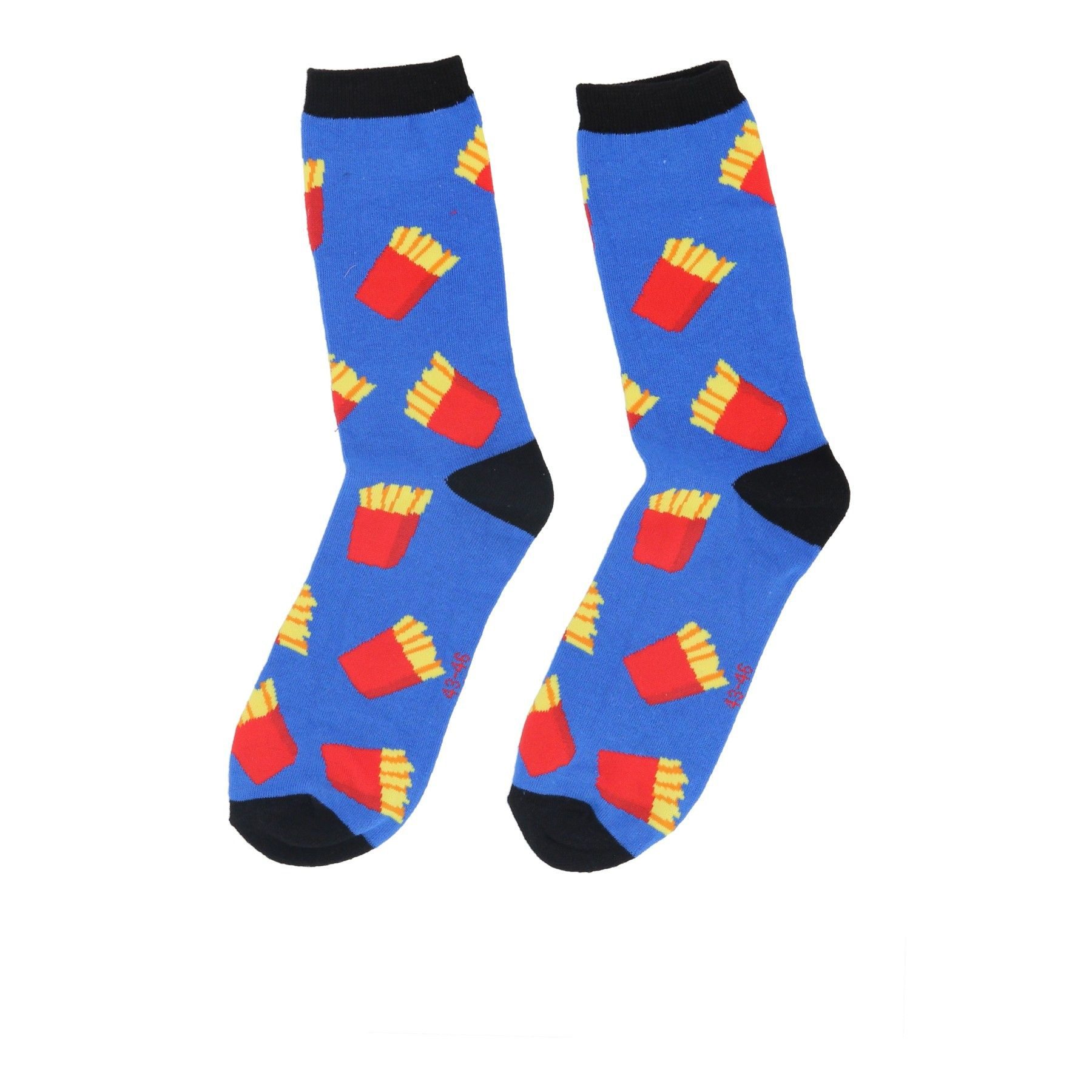 COFI 1453 Socken 3er-Pack – Lustige Pommes-Motiv Socken in Größe 43-46