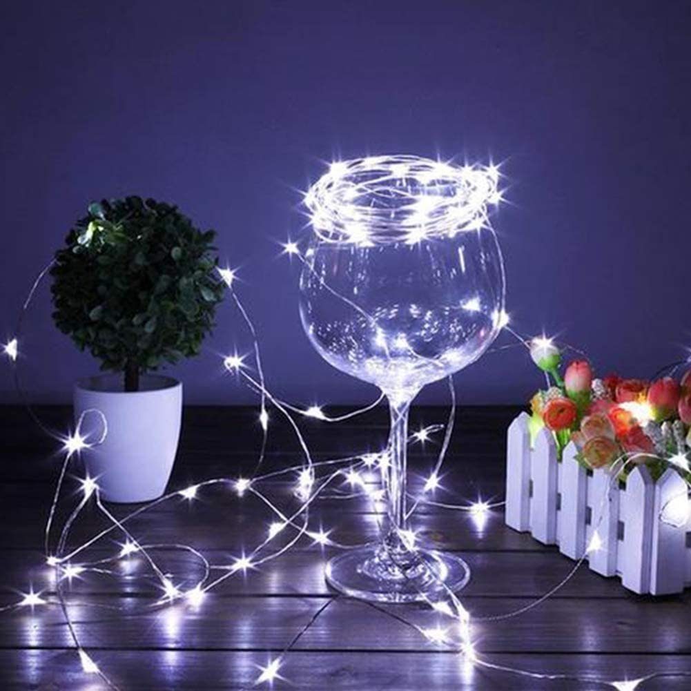 Sunicol LED-Lichterkette 15/20 LED Weinflasche für Flaschenlicht Kork Wasserdicht Deko,6 Stück, Weiß Lichterkette