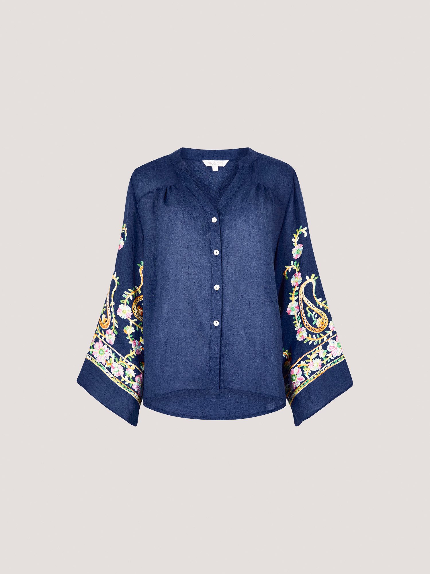 Apricot Blusentop Paisley Bluse mit Glockenärmeln mit Glockenärmeln