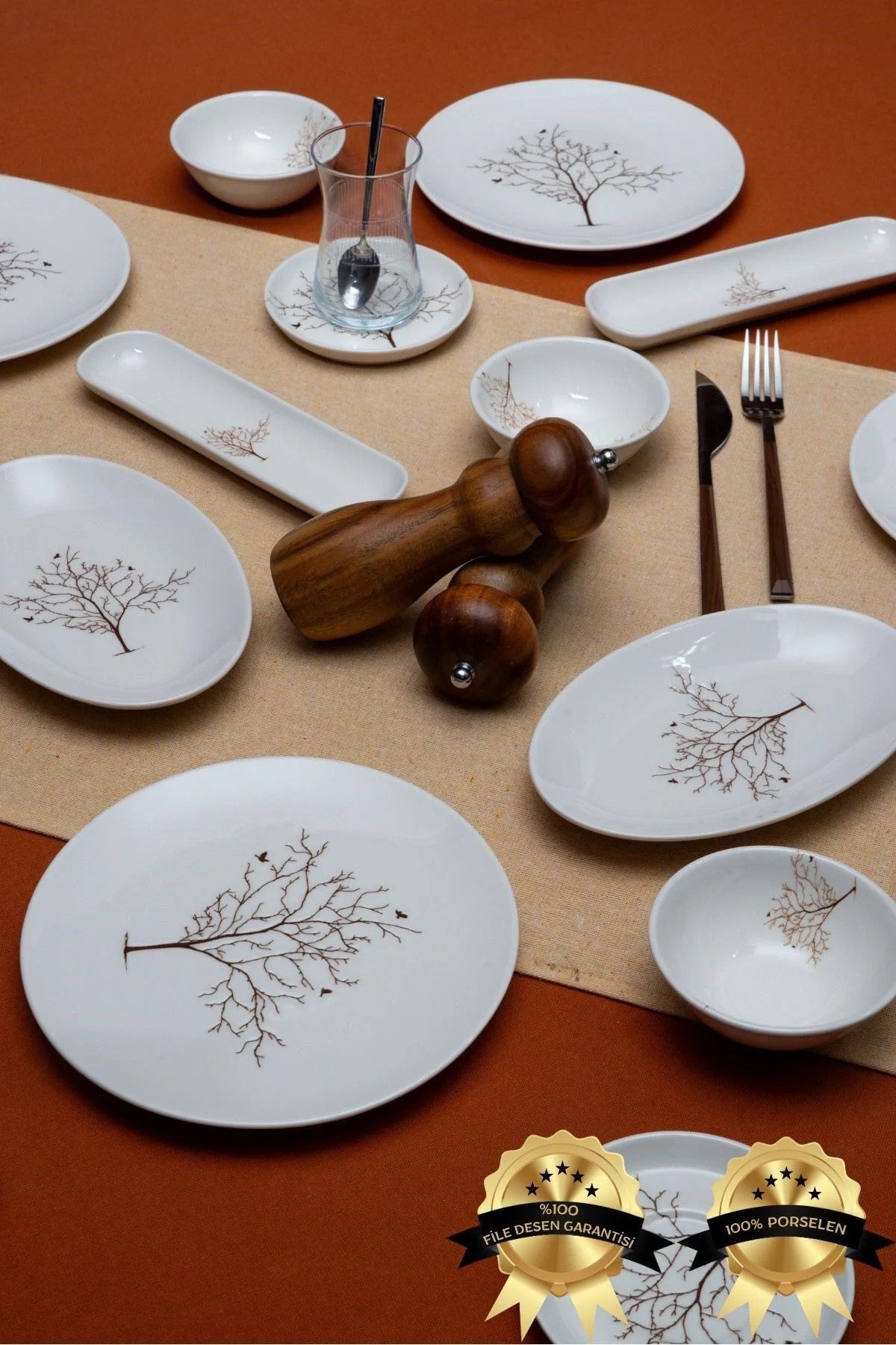 HEDA PORSELEN Frühstücks-Set 16-teiliges Frühstücksset aus Porzellan für 6 Personen