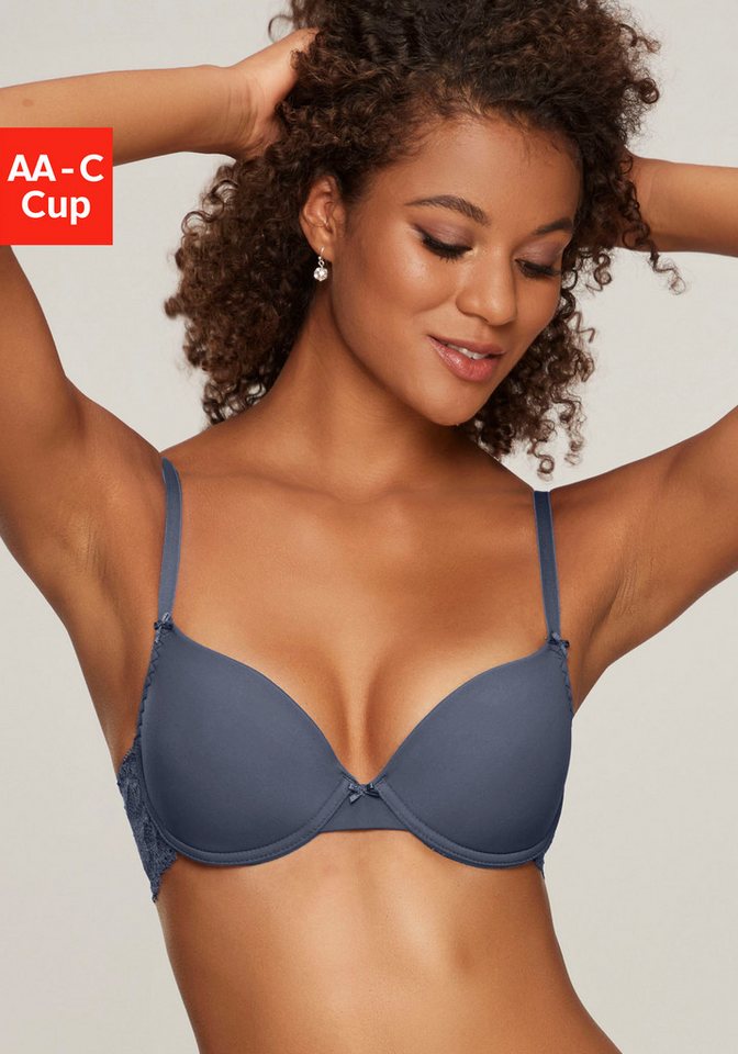 Nuance by Lascana Schalen-BH, BH mit Bügel, mit Spitzenrücken & nahtlosen Schalen als Dessous-Set kombinierbar, sexy Dessous, sexy Unterwäsche