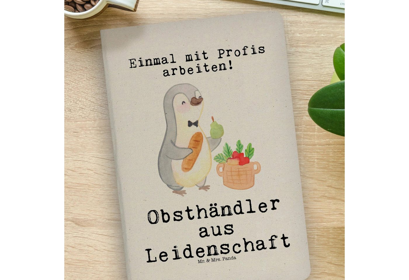 Thumbnail - Mr. & Mrs. Panda Notizbuch Obsthändler Leidenschaft - Transparent - Geschenk, Obstverkäufer, Obs Mr. & Mrs. Panda, Echte...