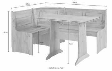 Home affaire Essgruppe Sascha, (2-tlg), mit Tisch und Truhen-Eckbank