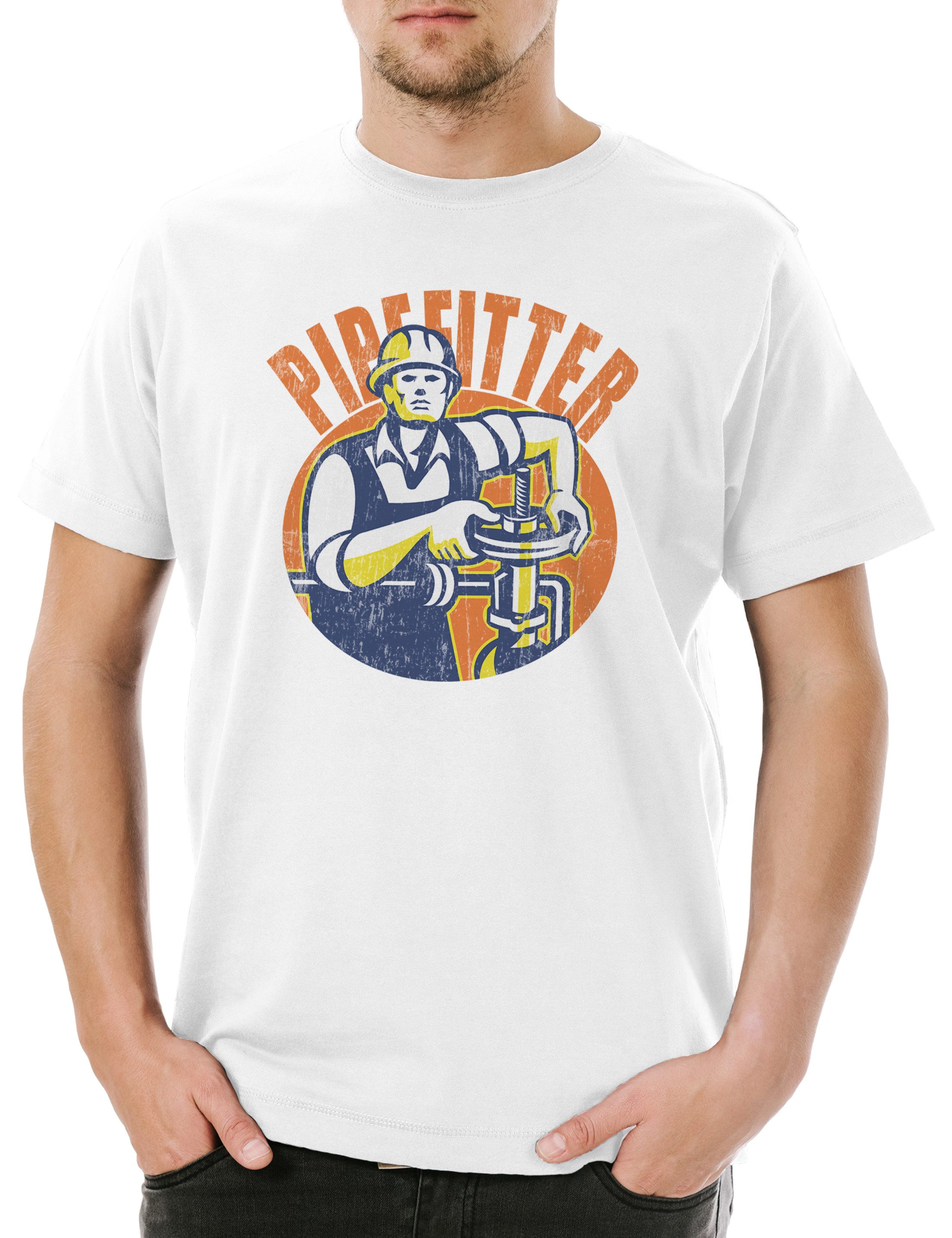 Print-Shirt Pipefitter Herren T-Shirt Klempner Plumber Gas Wasser Installateur