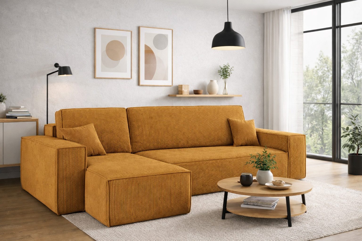 Kaiser Möbel Ecksofa mit schlaffunktion und bettkasten, Eckcouch BEST L stoff Poso