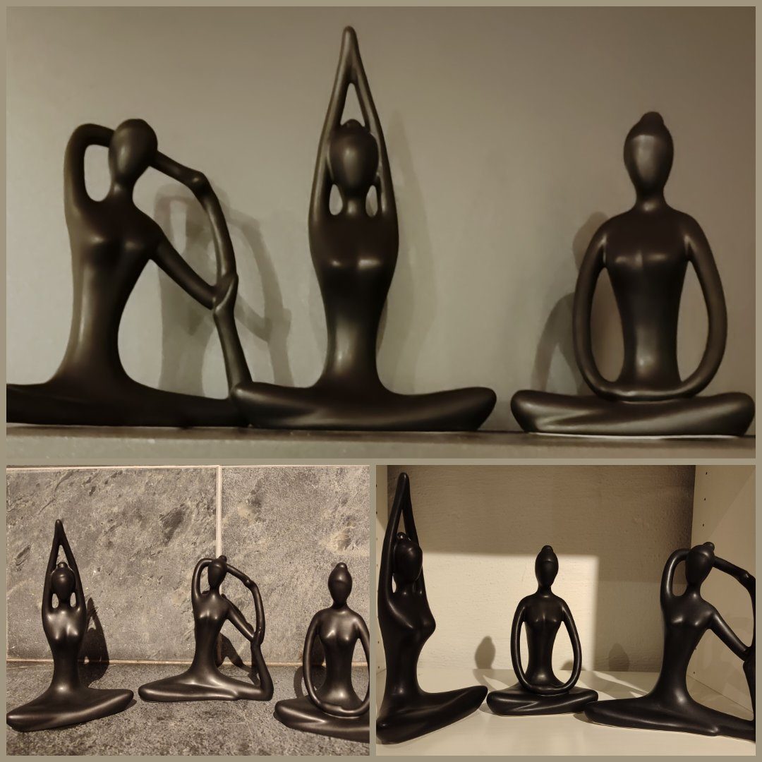 trends for living Skulptur für Yoga Pilates Meditation Wohnzimmer 3er Set