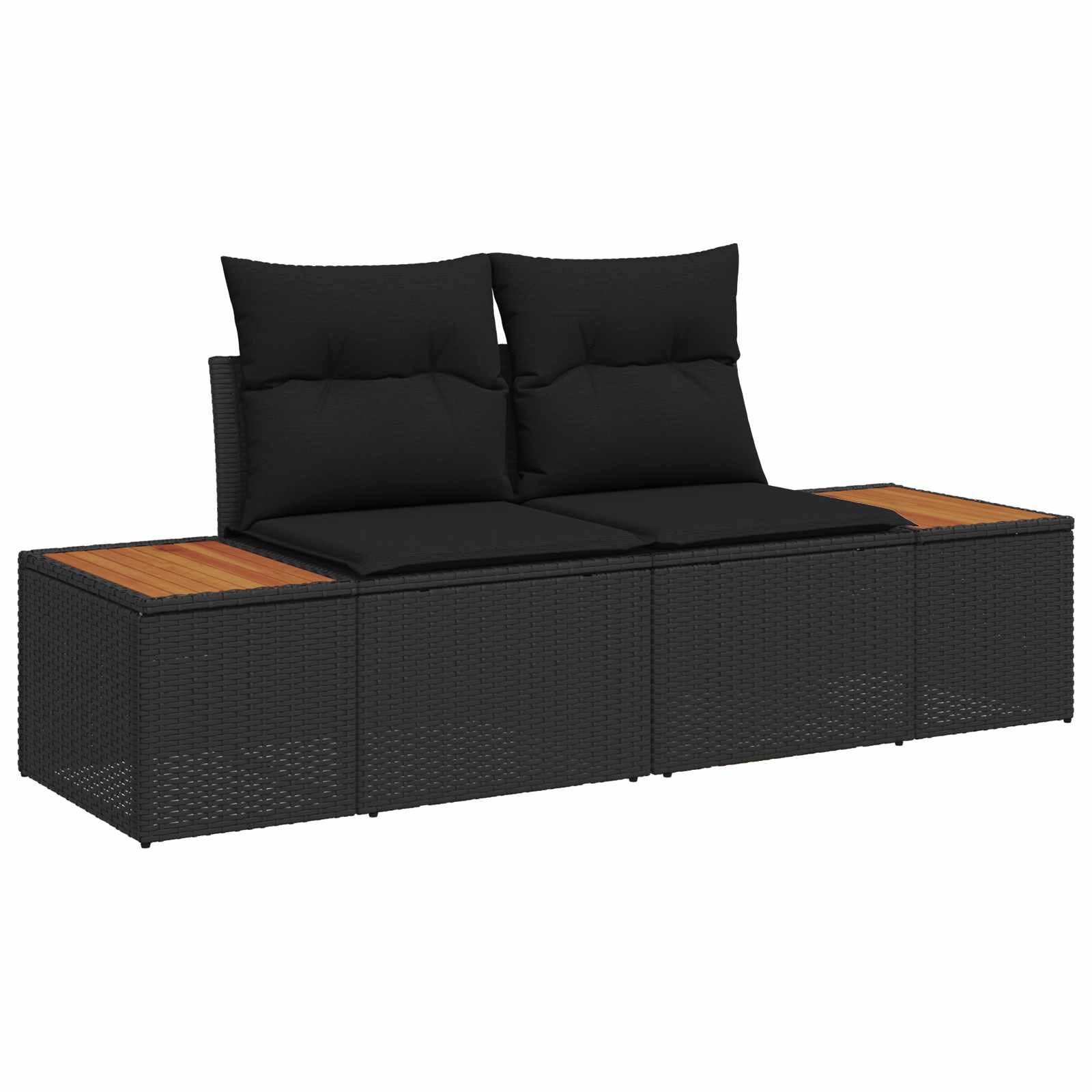 vidaXL Loungesofa Gartensofa Schwarz 184 x 62 x 85cm Poly-Rattan, 1 Teile