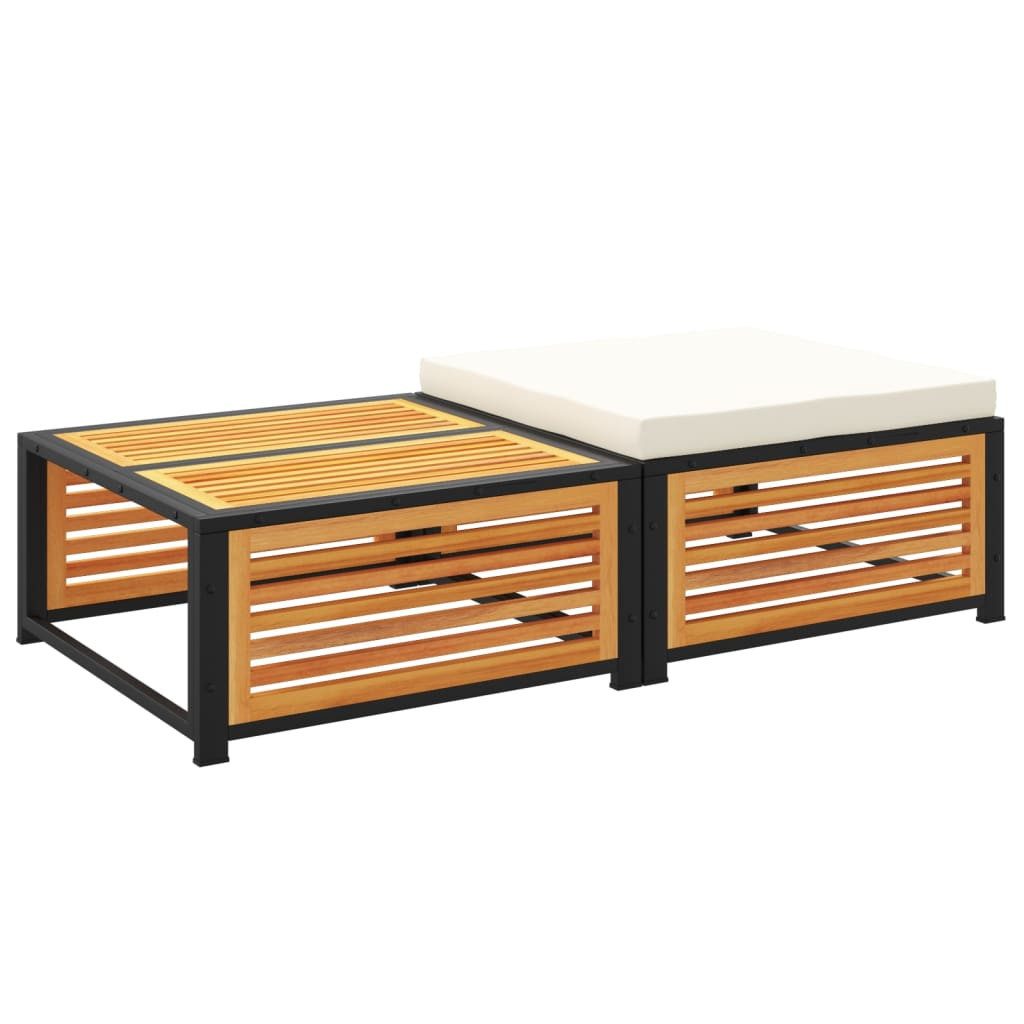 vidaXL Sofaelement Gartentisch mit Hocker Massivholz günstig online kaufen