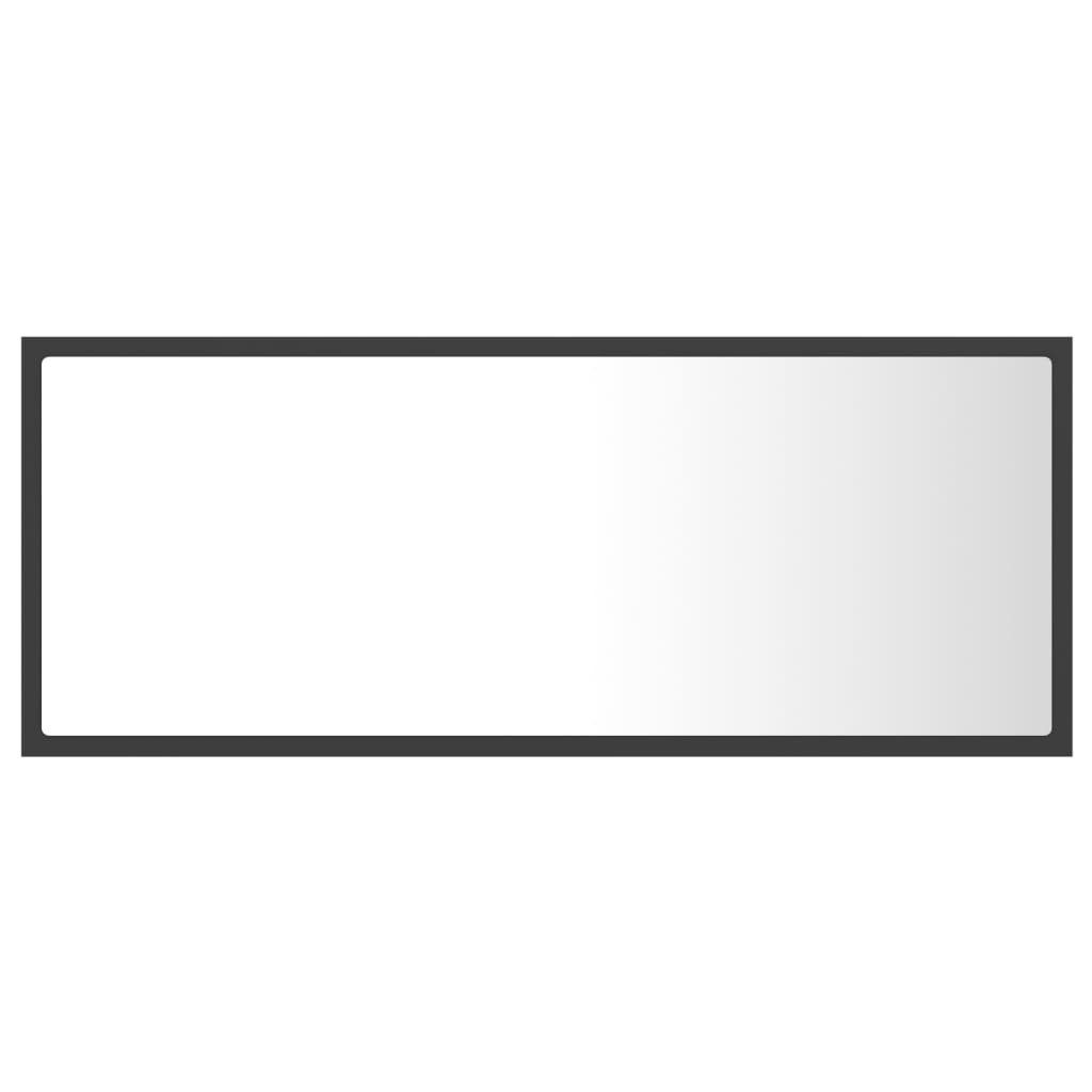 Badezimmerspiegelschrank Grau vidaXL LED-Badspiegel (1-St) 100x8,5x37 cm Acryl