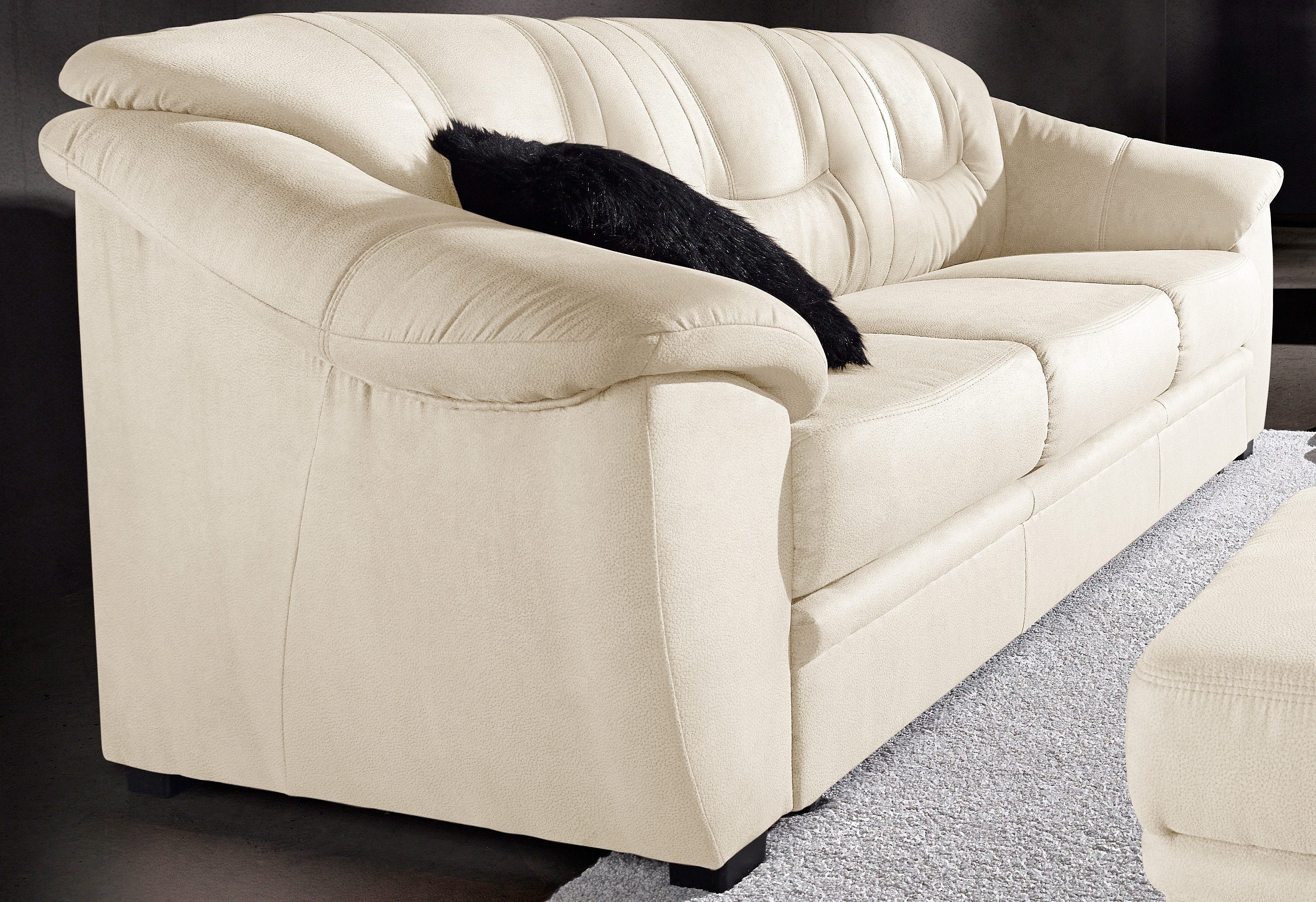 sit&more 3-Sitzer Safira, B: 198 cm, Bettfunktion optional, Federkern-Polsterung, Komfortable Sitzhöhe 46 cm, Liegefläche 134 x 190 cm bei Bettfunktion