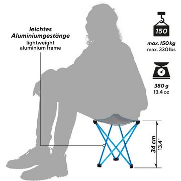 UQUIP Campinghocker Leichtgewichtshocker Trinity L Mini, Dreibein Hocker Campinghocker 150 kg