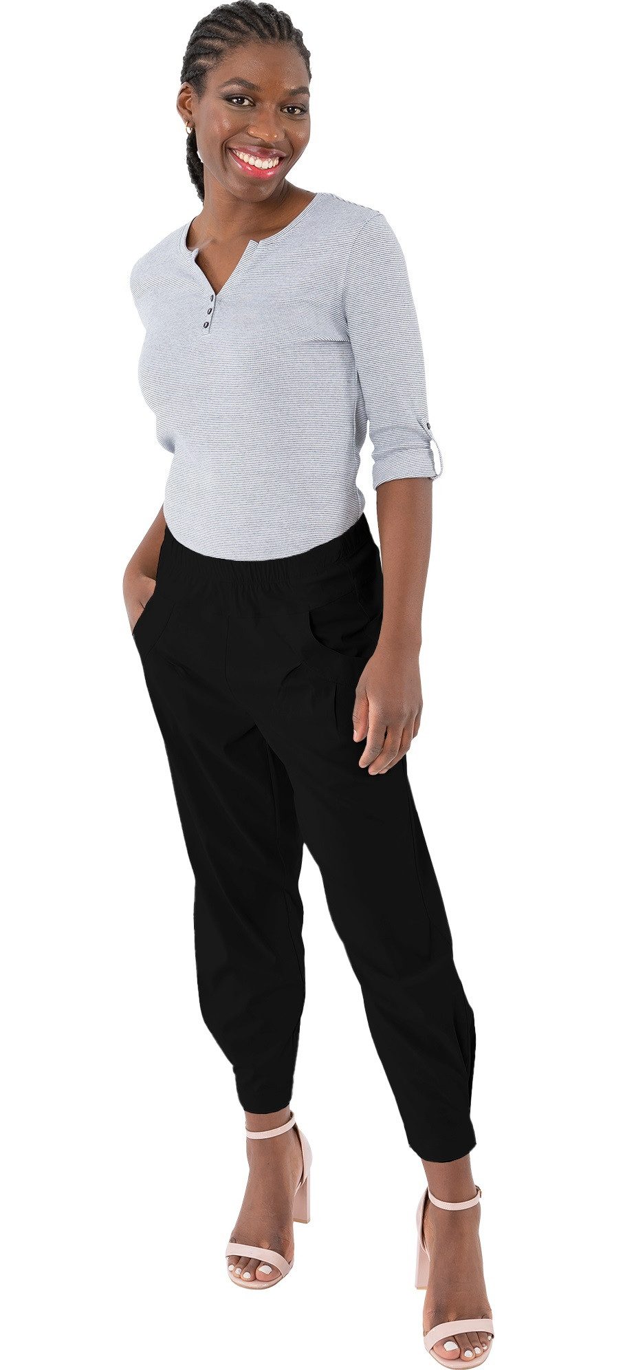 Stehmann Schlupfhose Stehmann, Rachell-650 in leichter Sommerqualität mit Faltendetails Faltendetails an den Taschen