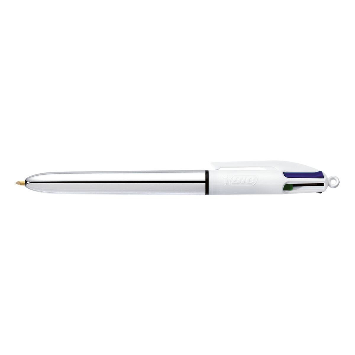 in Colours Stift Farben 4 BIC silber einem 4 Shine, Kugelschreiber