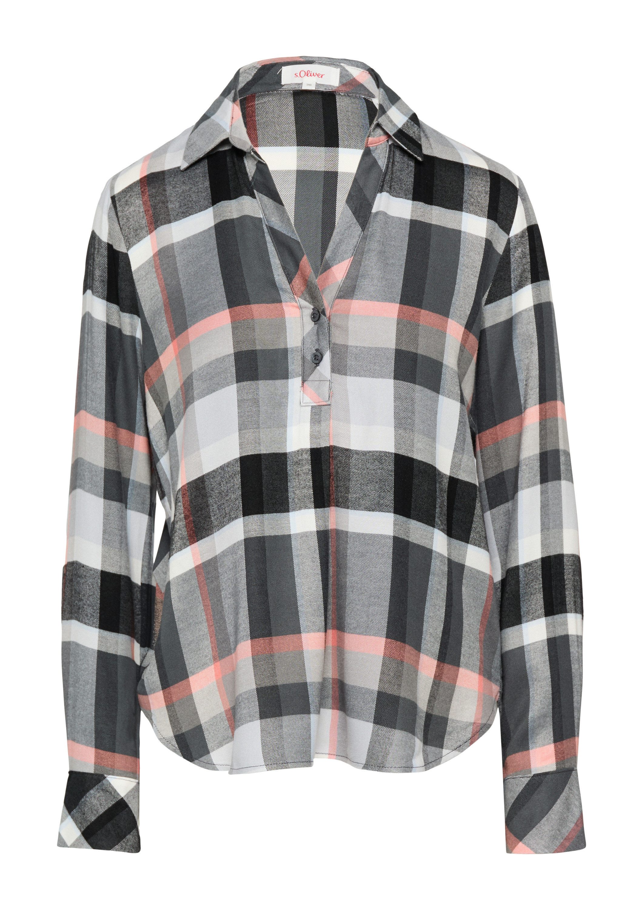 s.Oliver Langarmbluse Bluse Karierte Bluse mit Hemdkragen günstig online kaufen
