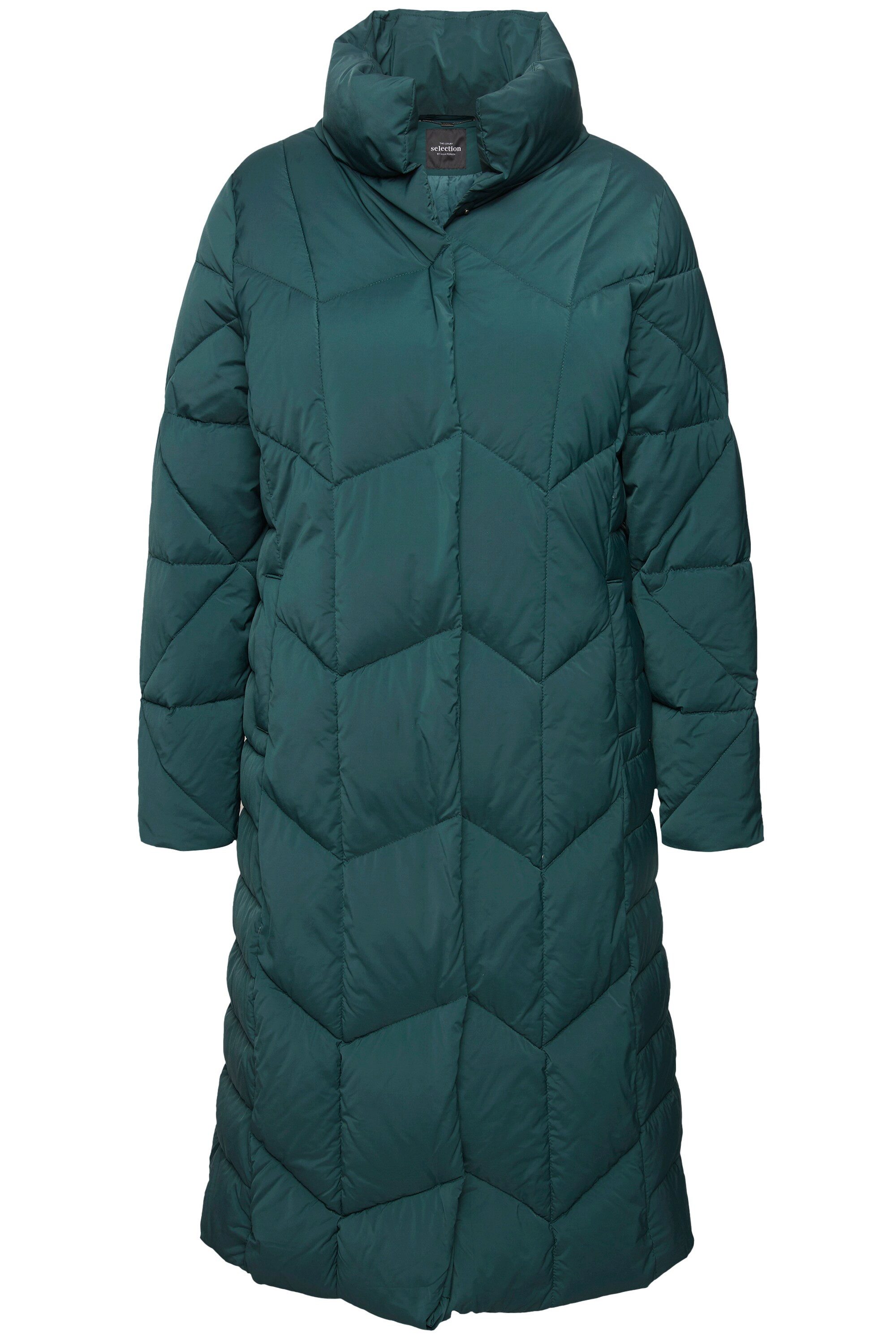 Ulla Popken Wintermantel Steppmantel A-Linie Stehkragen Seiten-Druckknöpfe günstig online kaufen