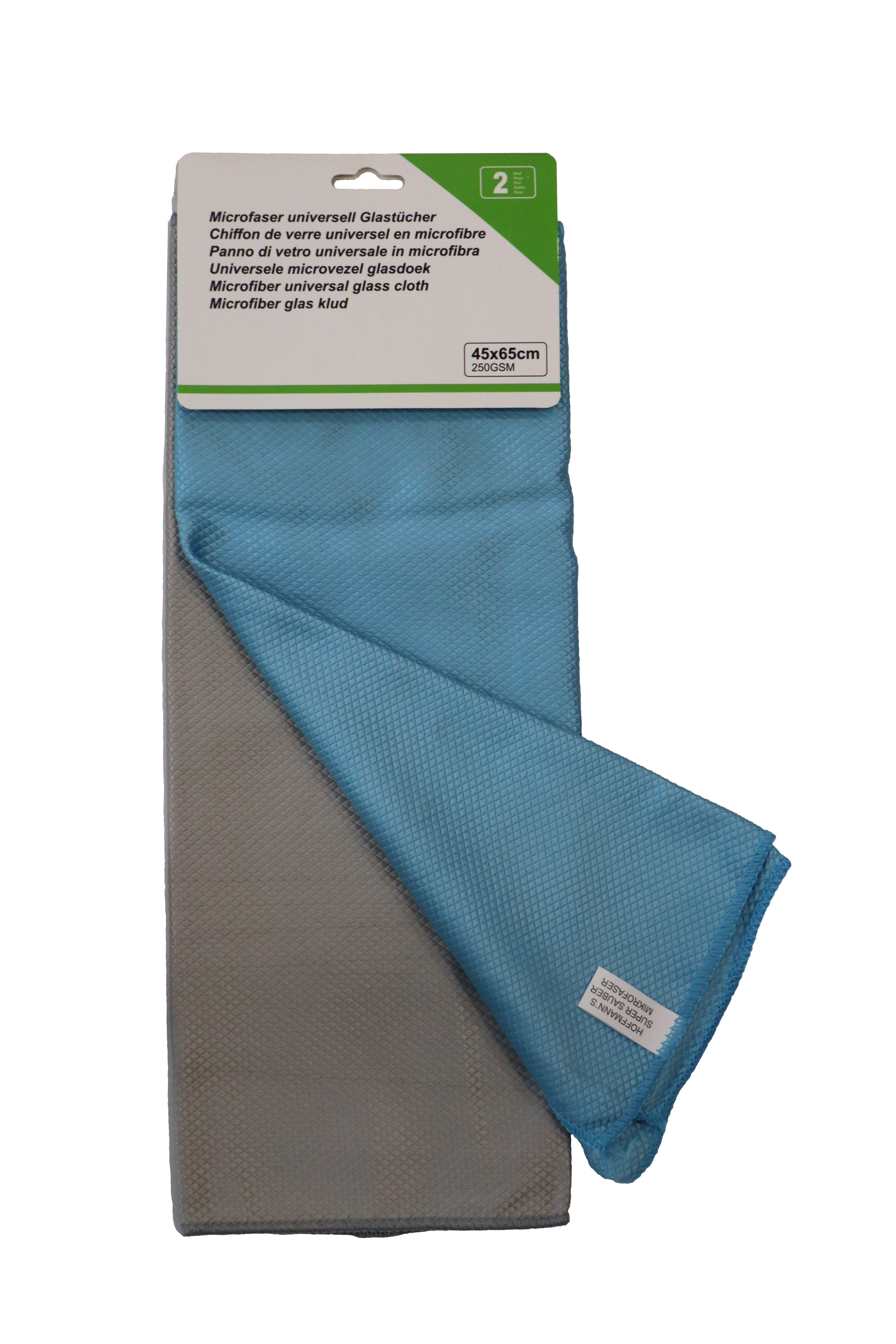 Mikrofaser Universal Glastücher & Fenstertücher 2 Stück 45 x 65 cm Reinigungstücher