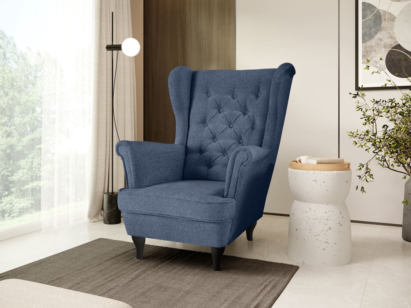 Beautysofa Ohrensessel Sessel FALCO Chesterfield Wohnzimmersessel günstig online kaufen