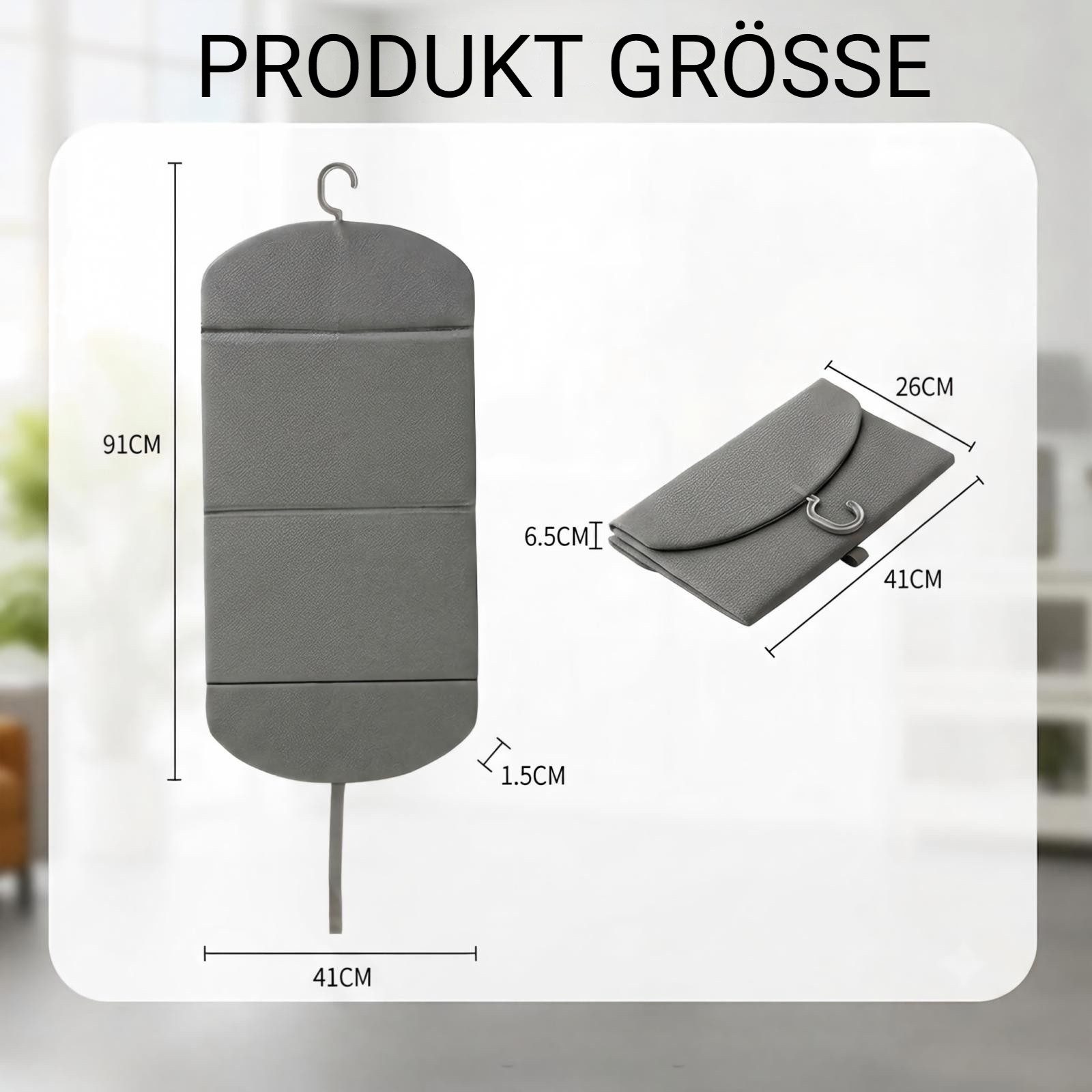 QUBEBU Bügelbrett Faltbares Bügelbrett für Dampfglätter, Hänge-Dampfbrett für Kleidung, Hitzereflektierend Bügelmatte mit Haken, Doppelseitig,Tragbar Bügelpad