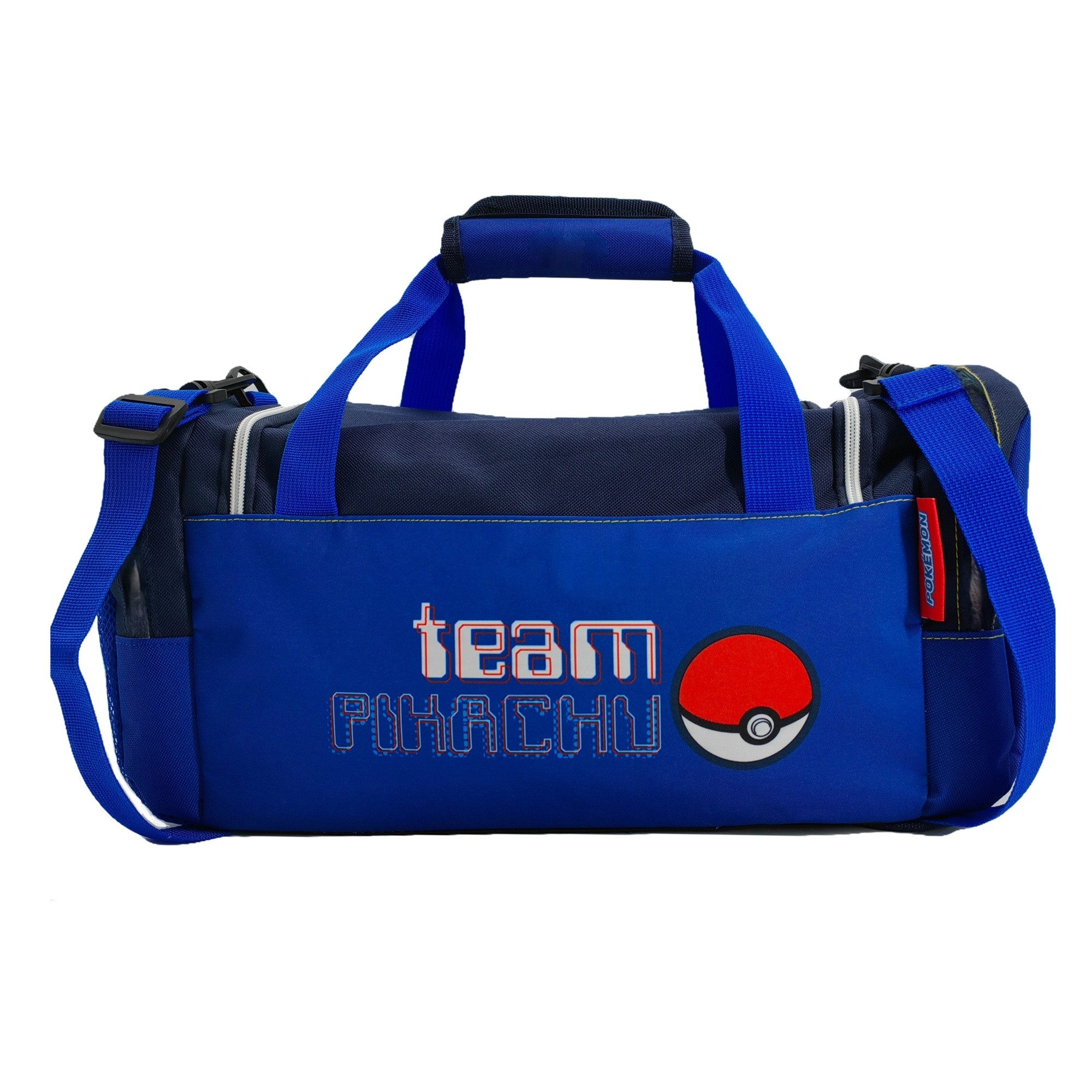 Familando Sporttasche Pokemon Blau mit Pikachu, Reißverschluss, 12 Liter, Schultergurt, Tasche; Umhängetasche, Schwimmtasche
